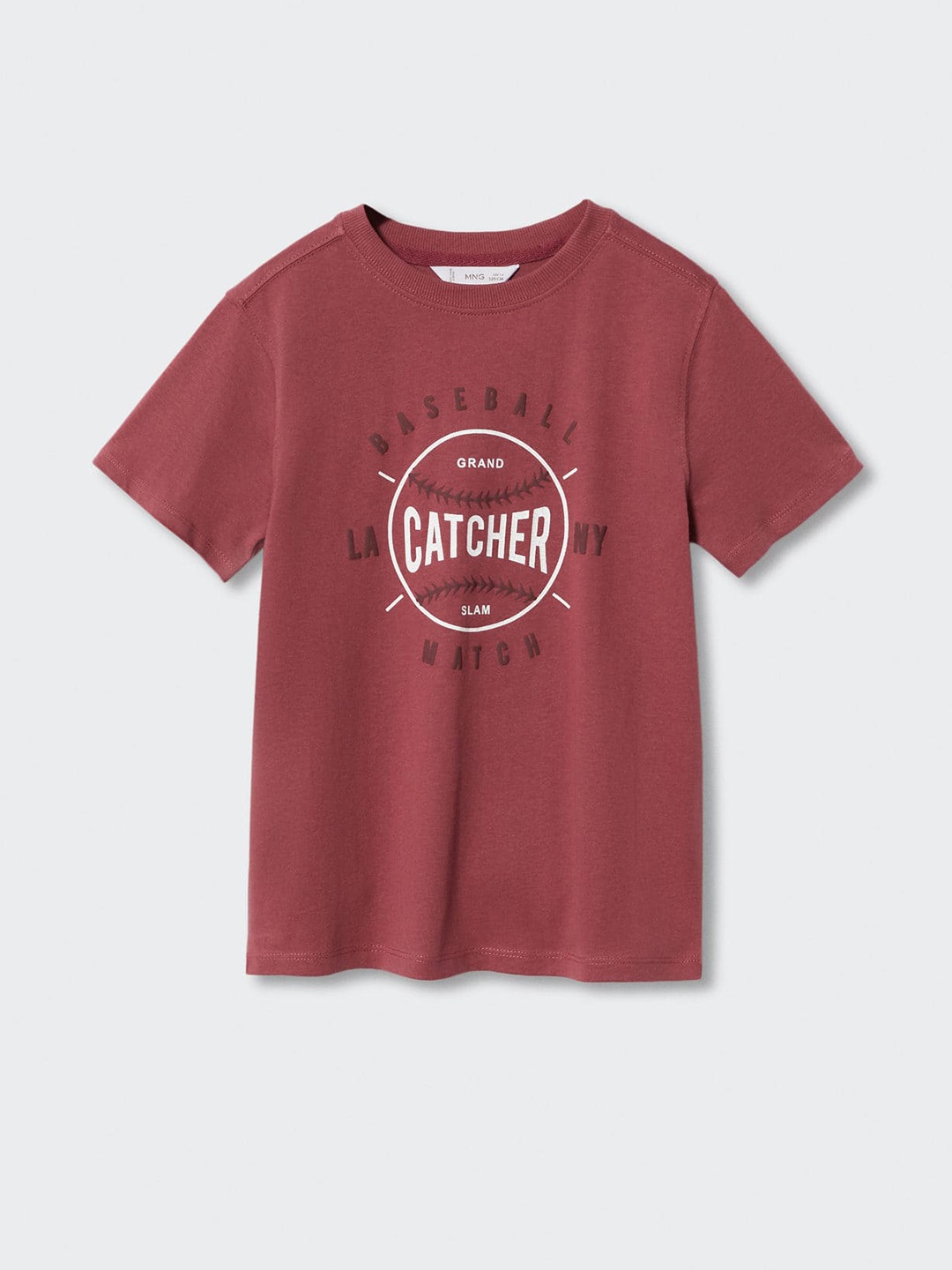 

Mango Kids Boys Pure Cotton Typography Print Sustainable T-shirt, Pink