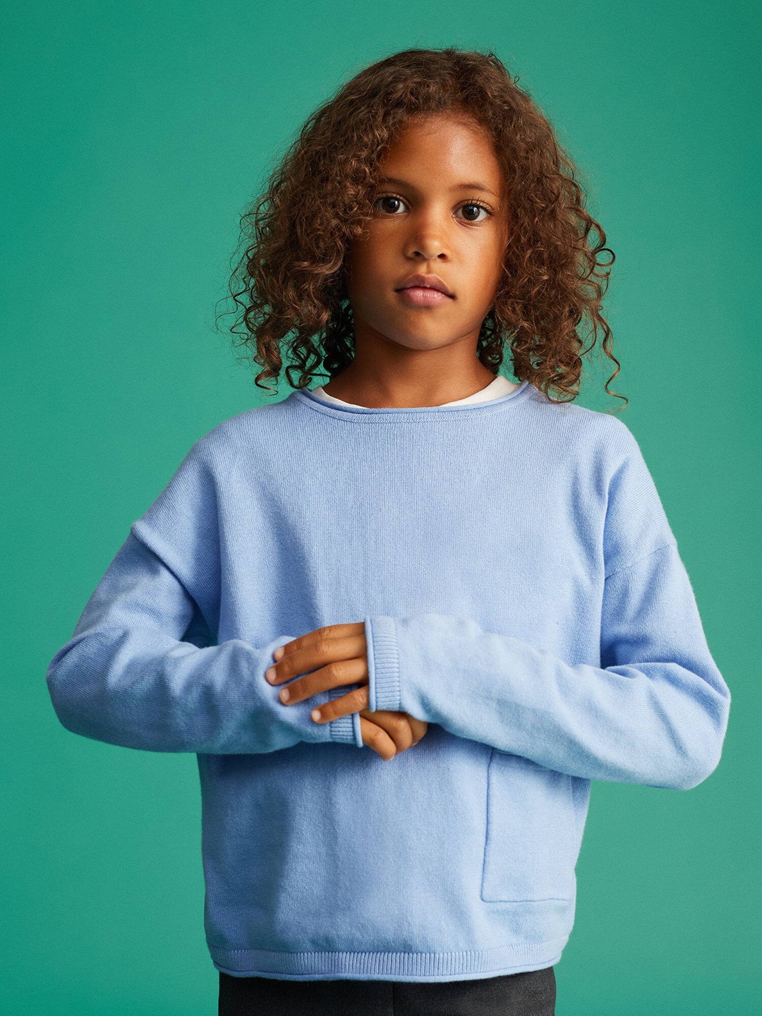 

Mango Kids Girls Sustainable Pullover, Blue