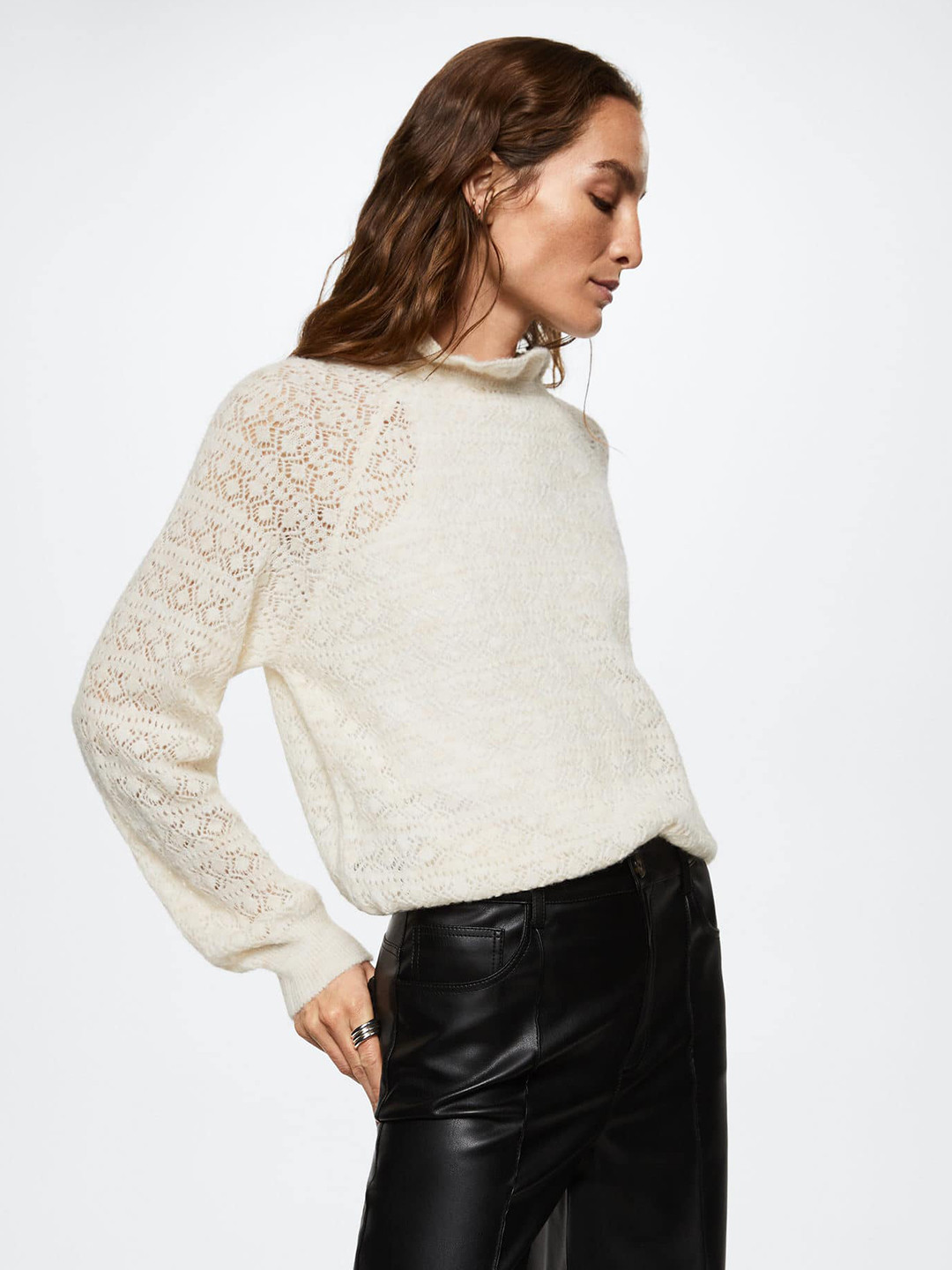 

MANGO Women Off White Pullover