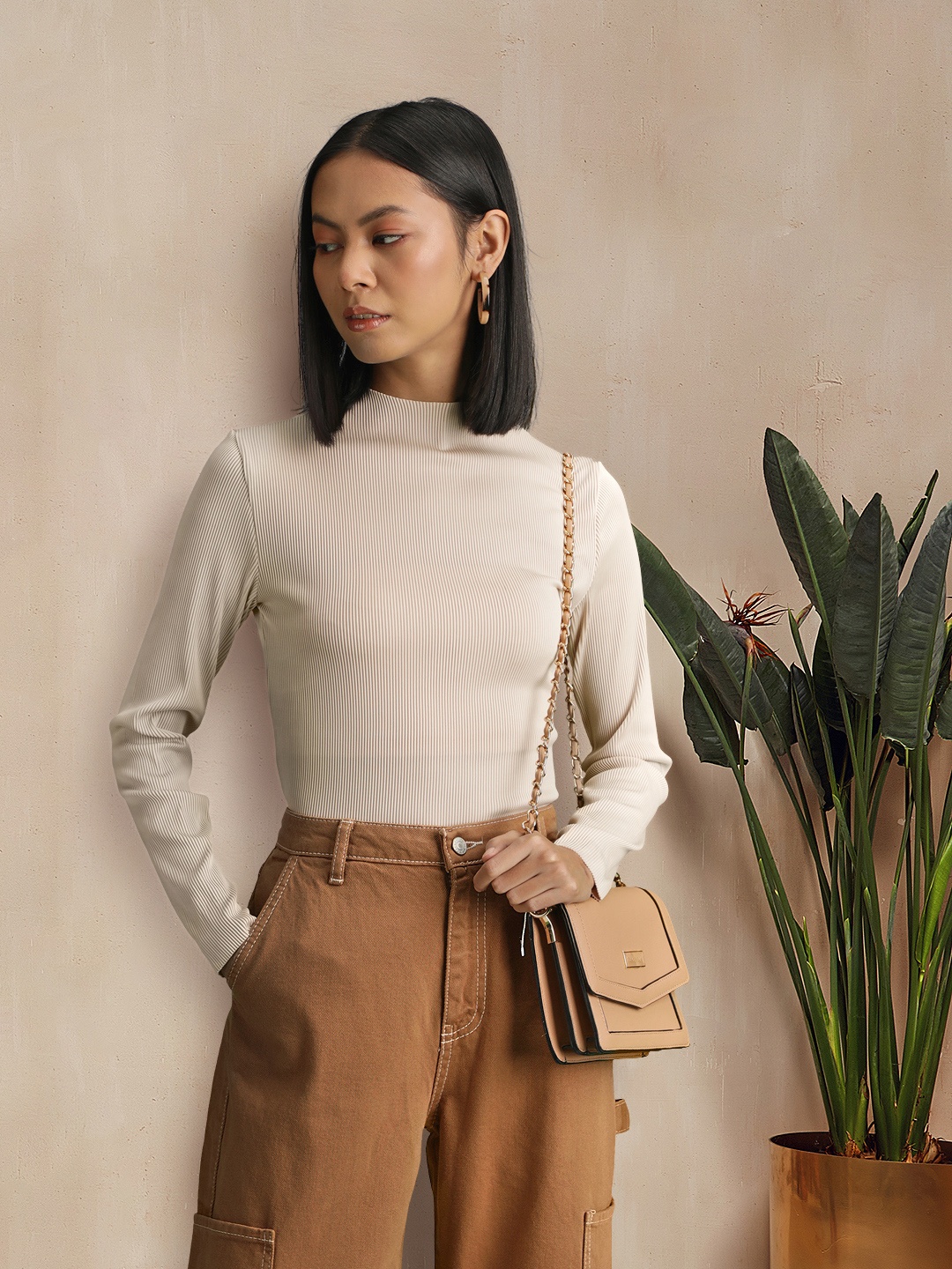 

MANGO Beige Top