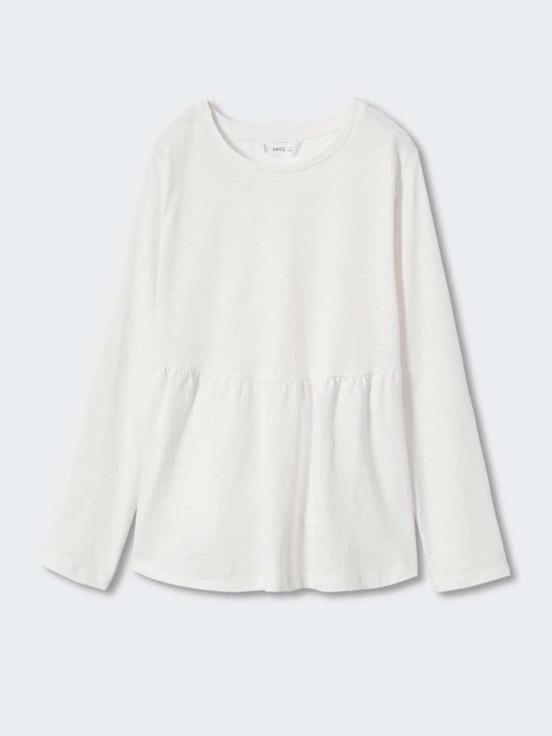 

Mango Kids Girls Off White Solid Pure Cotton T-shirt