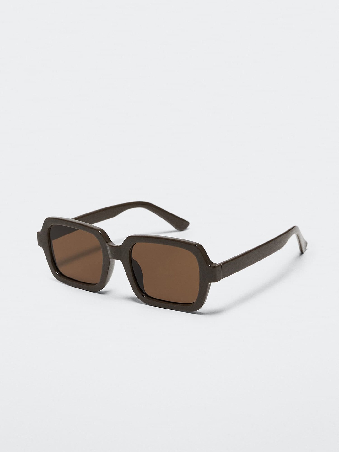 

MANGO Women Sustainable Rectangle Sunglasses with UV Protected Lens 37043254, Brown