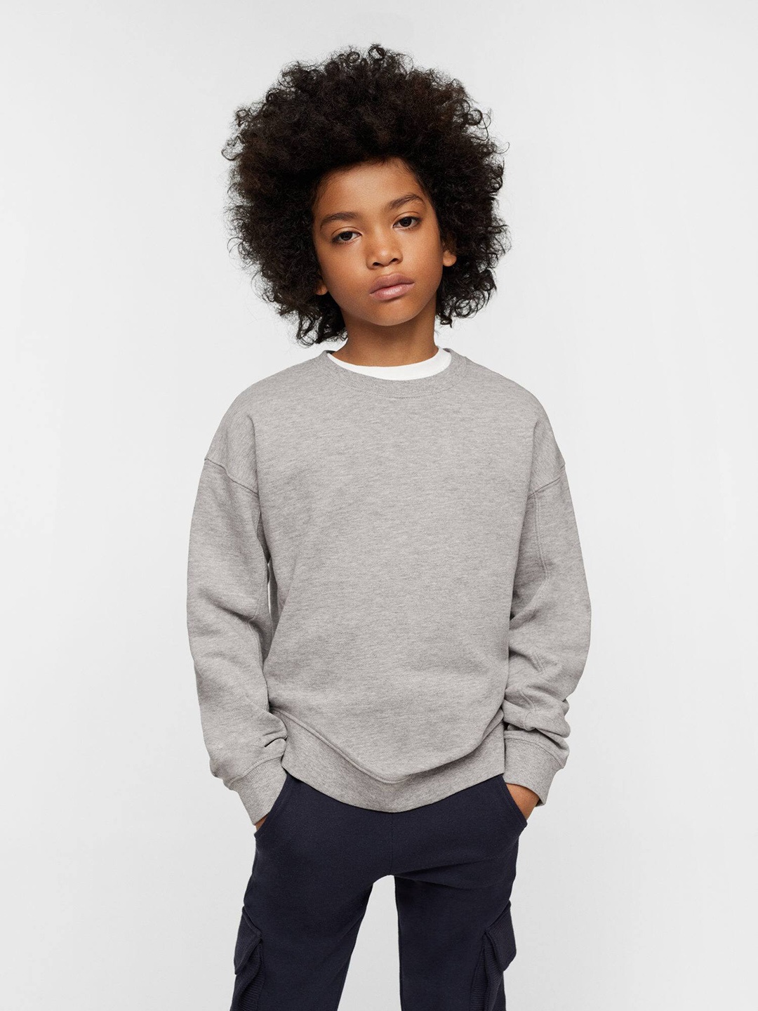 

Mango Kids Boys Sustainable Sweatshirt, Grey melange