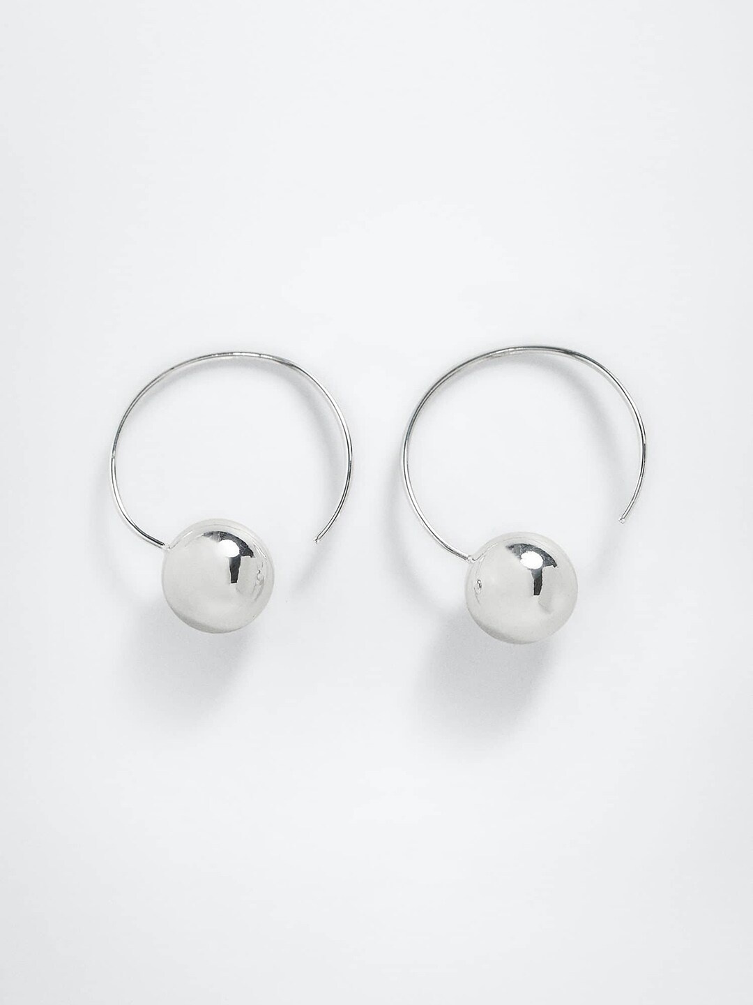 

MANGO Silver-Toned Circular Hoop Earrings