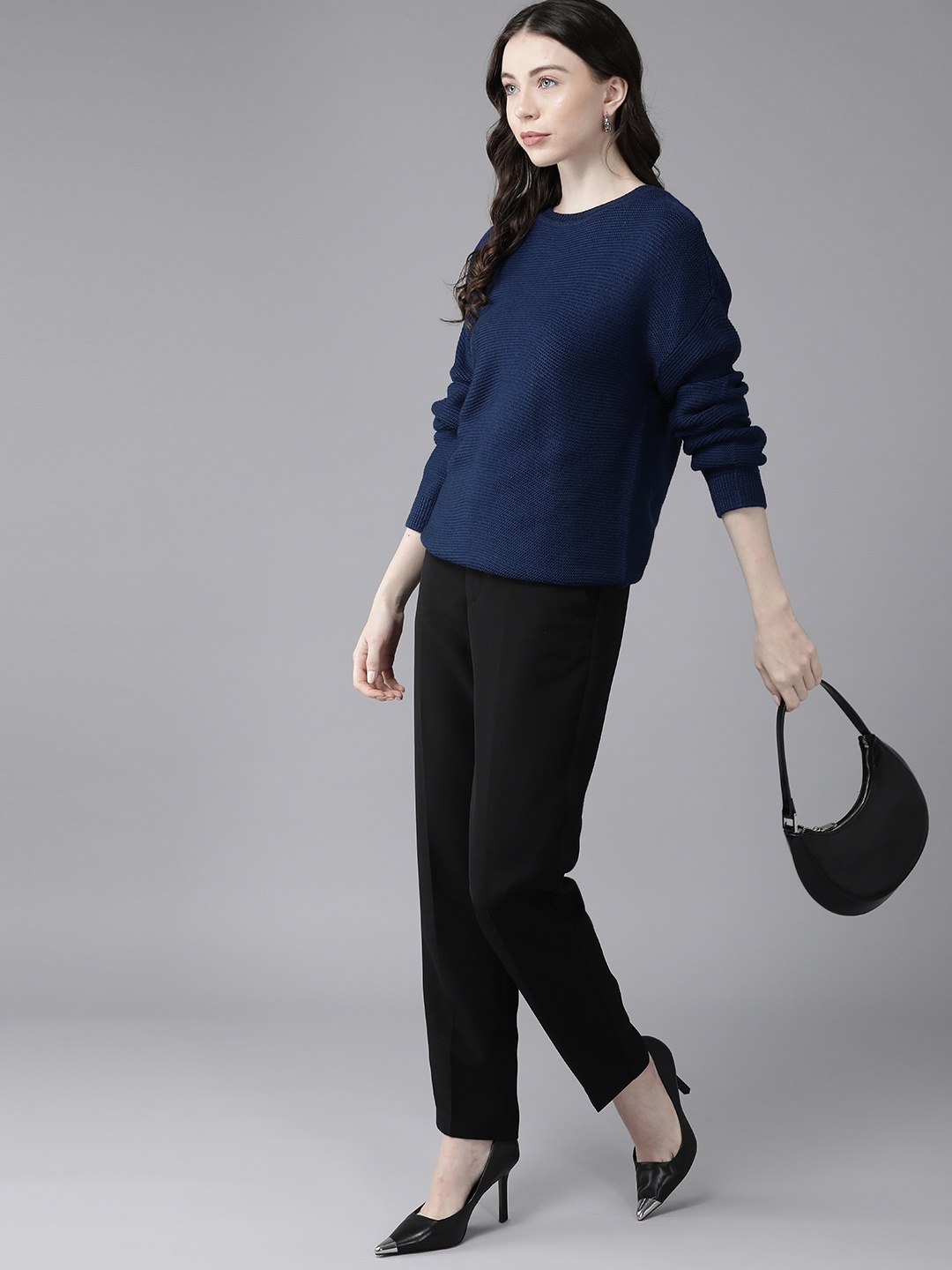 

Van Heusen Women Acrylic Pullover, Navy blue