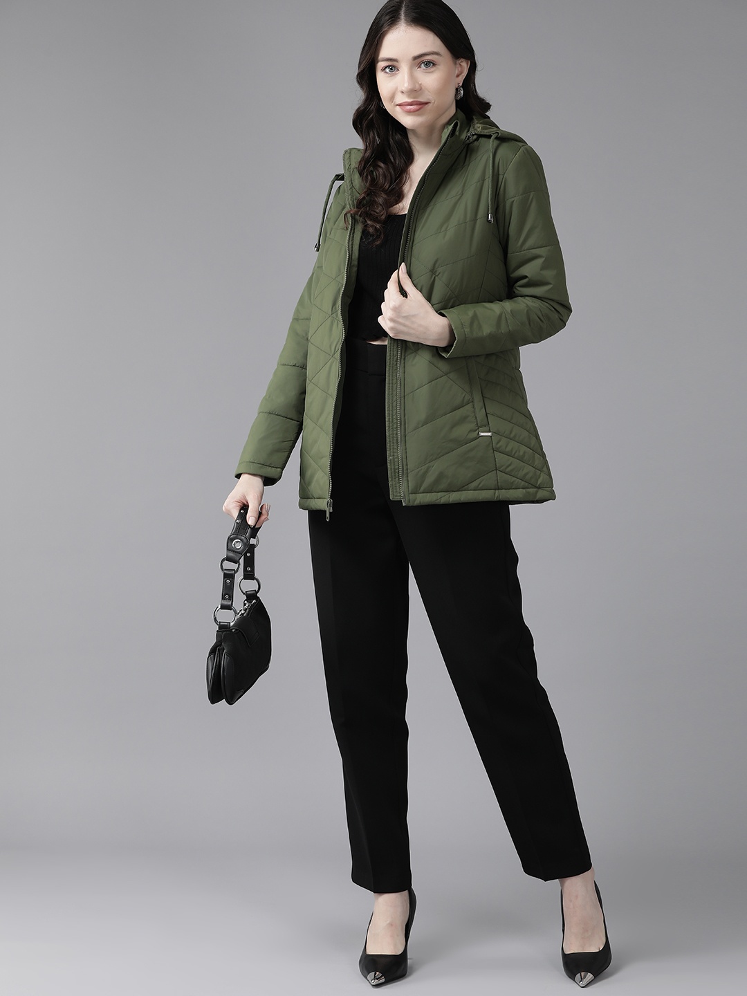 

Van Heusen Women Padded Hooded Jacket, Olive