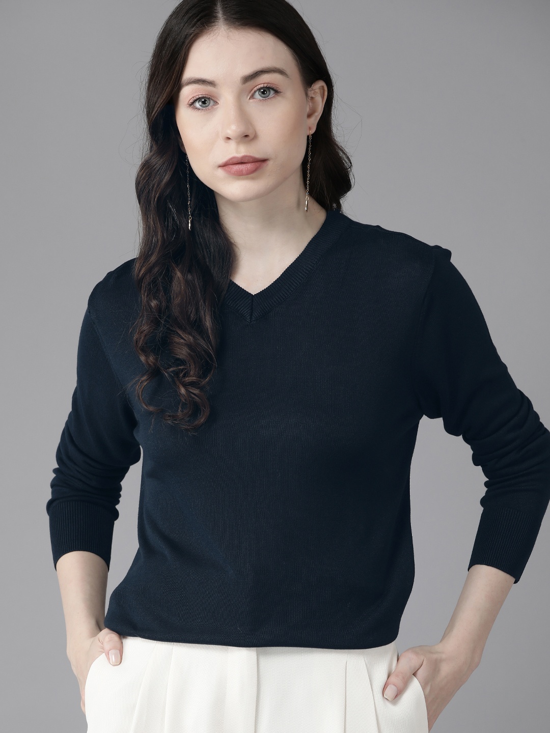 

Van Heusen Women Liva Pullover, Navy blue
