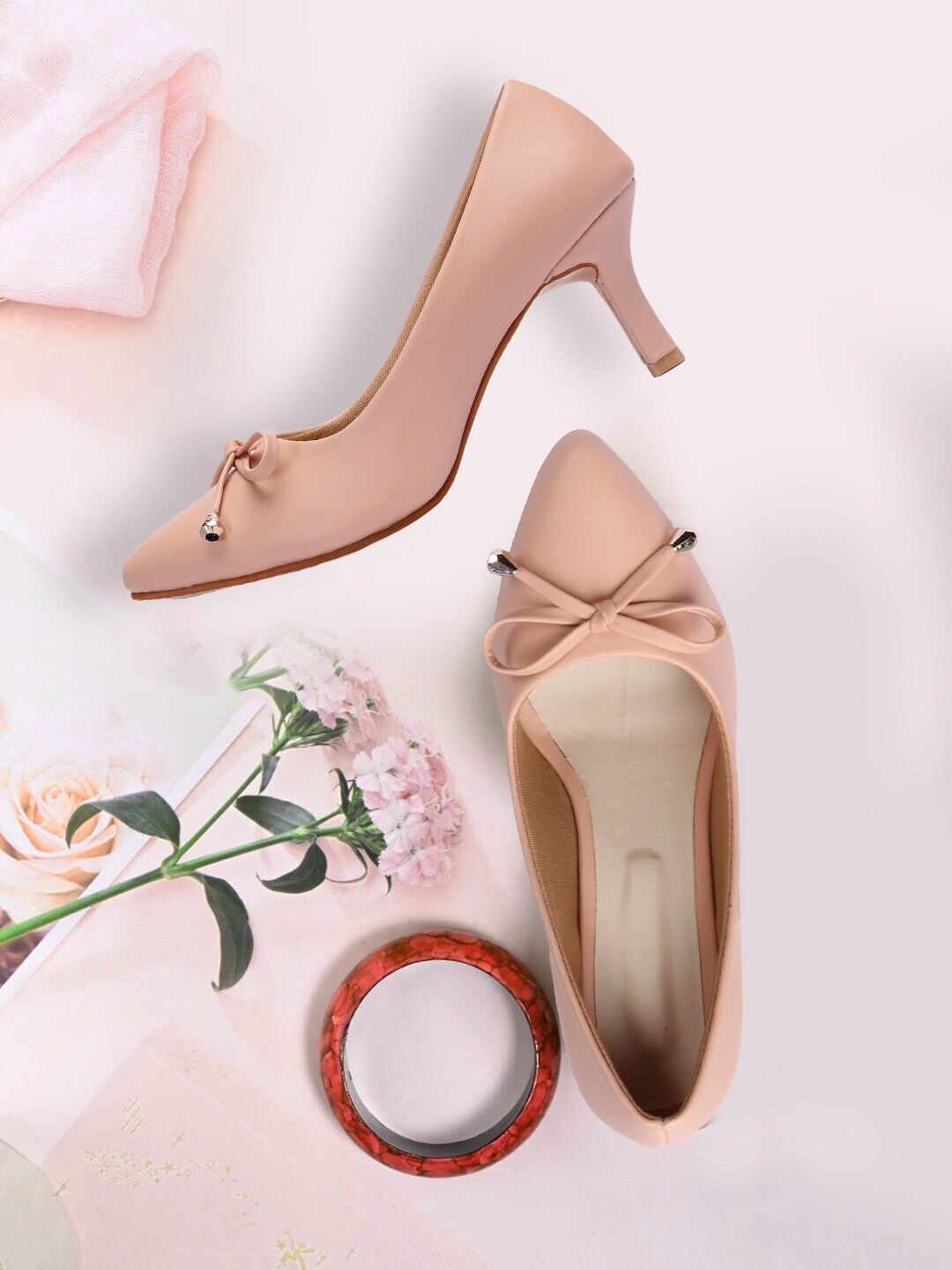 

FASHIMO Women Peach-Coloured Block Heels