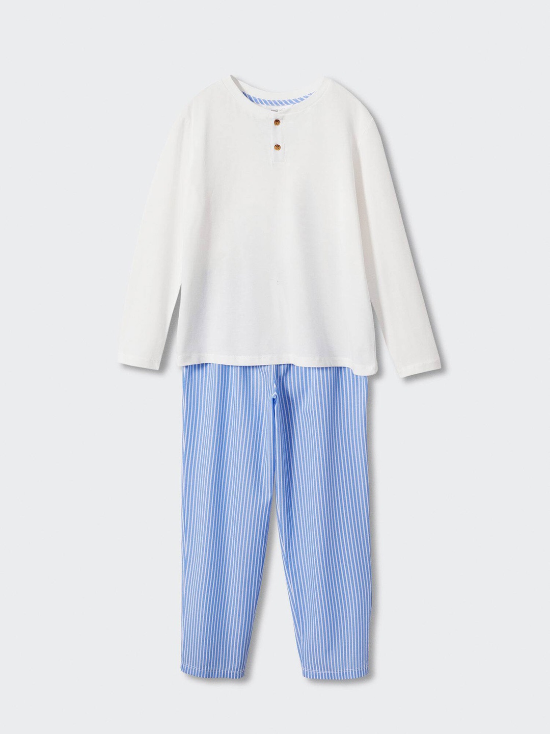 

Mango Kids Boys Solid Pure Cotton Pyjamas Set, White