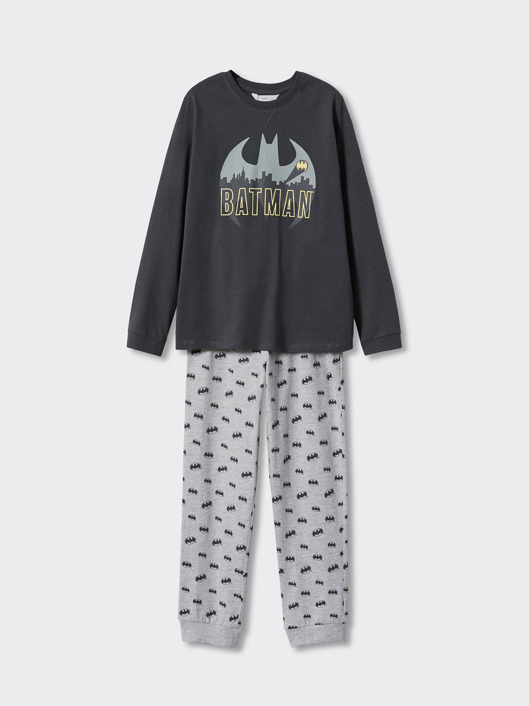 

Mango Kids Boys Pure Cotton Batman Printed Pyjamas Set, Grey
