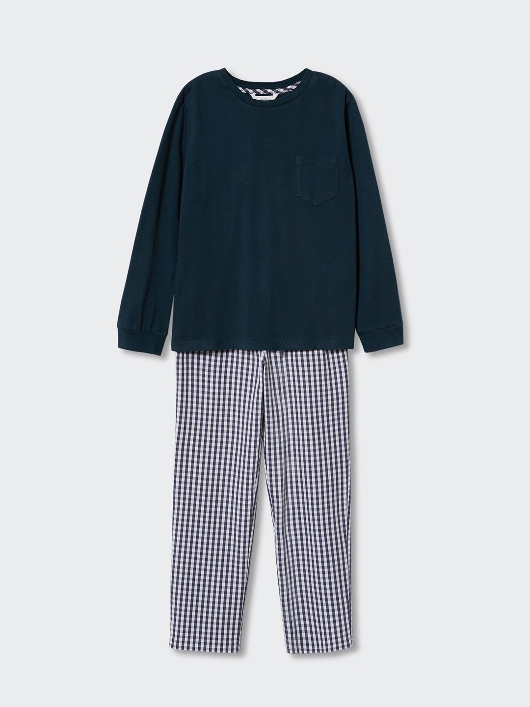 

Mango Kids Boys Solid Pure Cotton Pyjamas Set, Blue