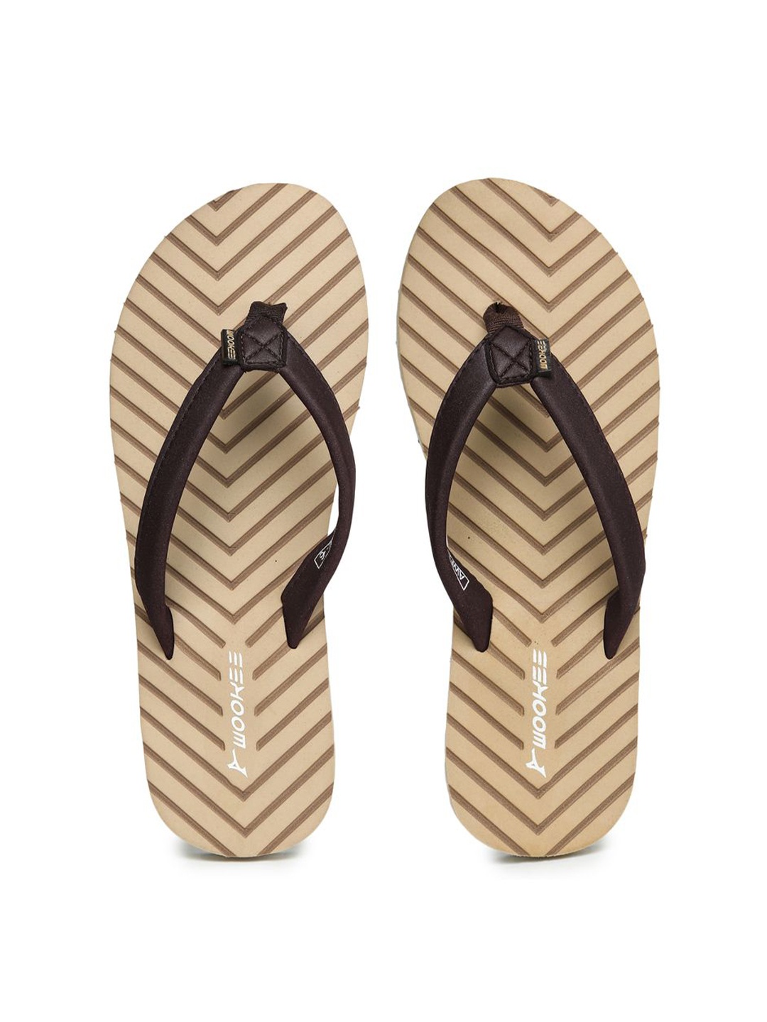 

ABROS Women Beige & Brown Thong Flip-Flops