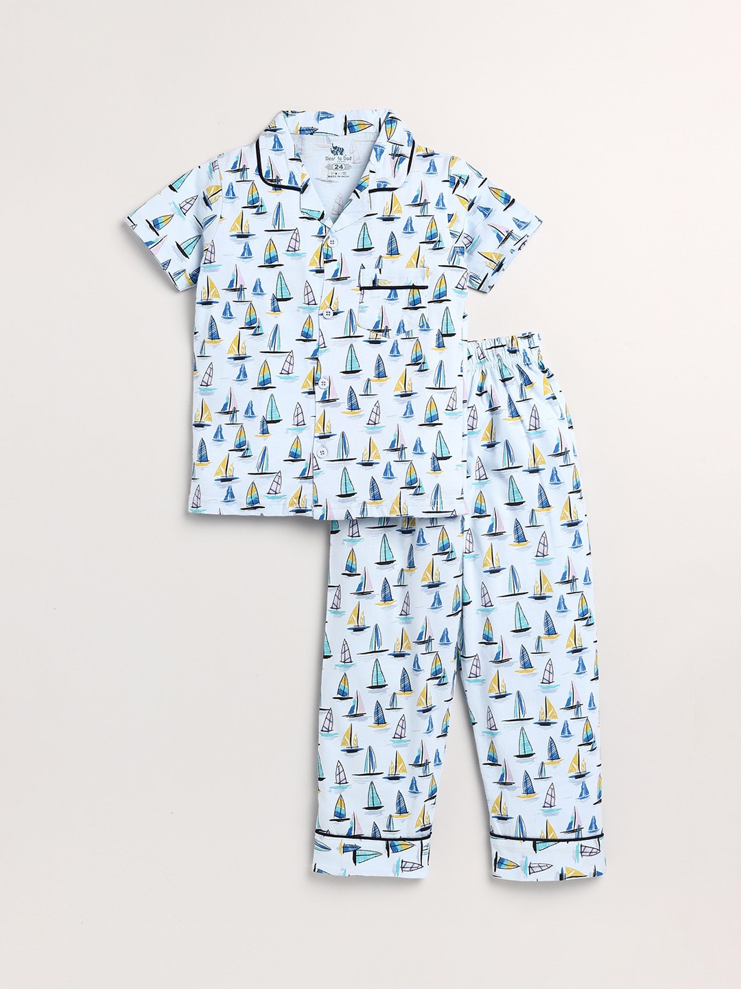 

Dear to Dad Boys Blue & Yellow Printed Night suit