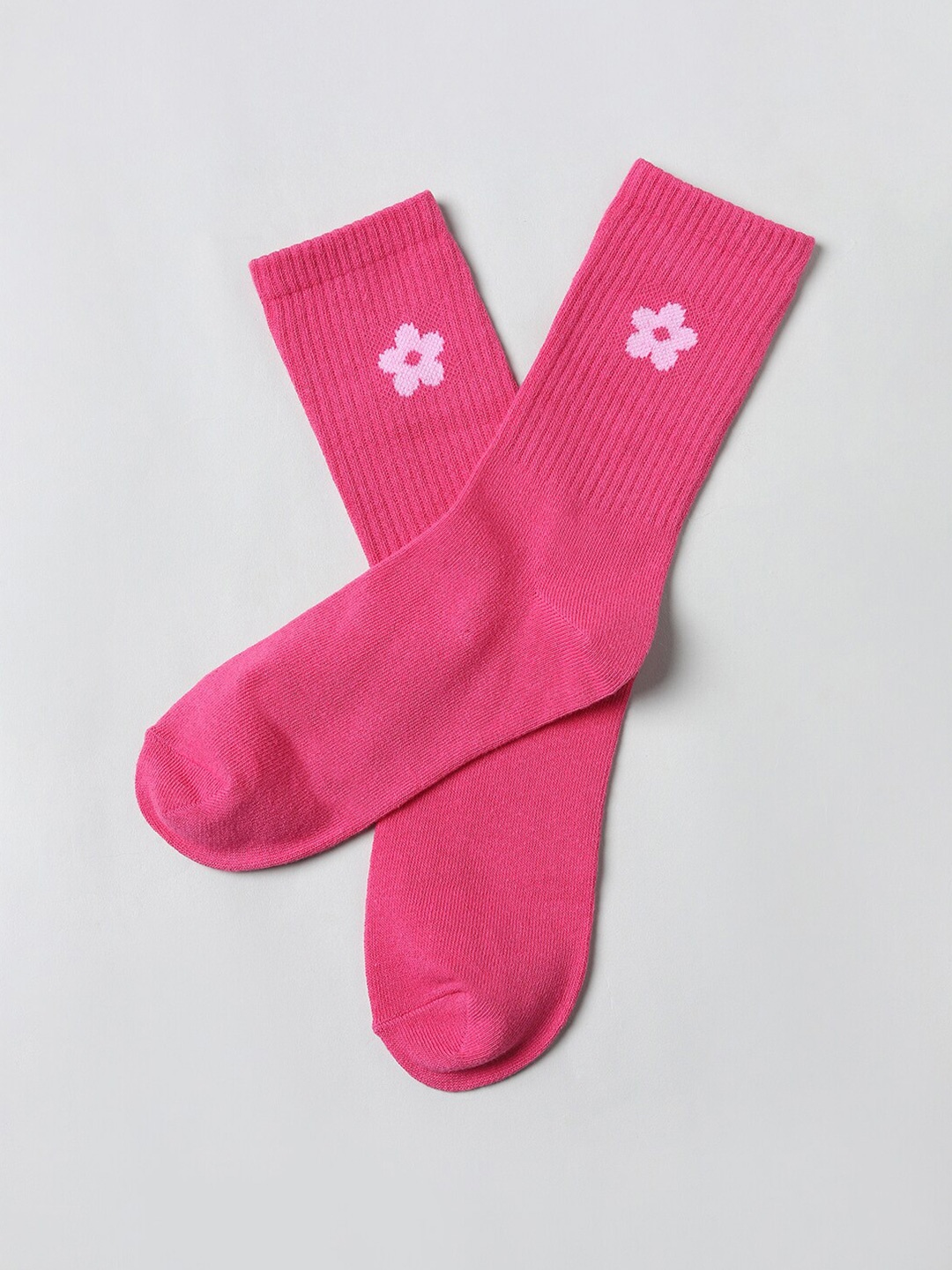 

ONLY Women Pink Patterned Cotton Above Ankle-Length Socks