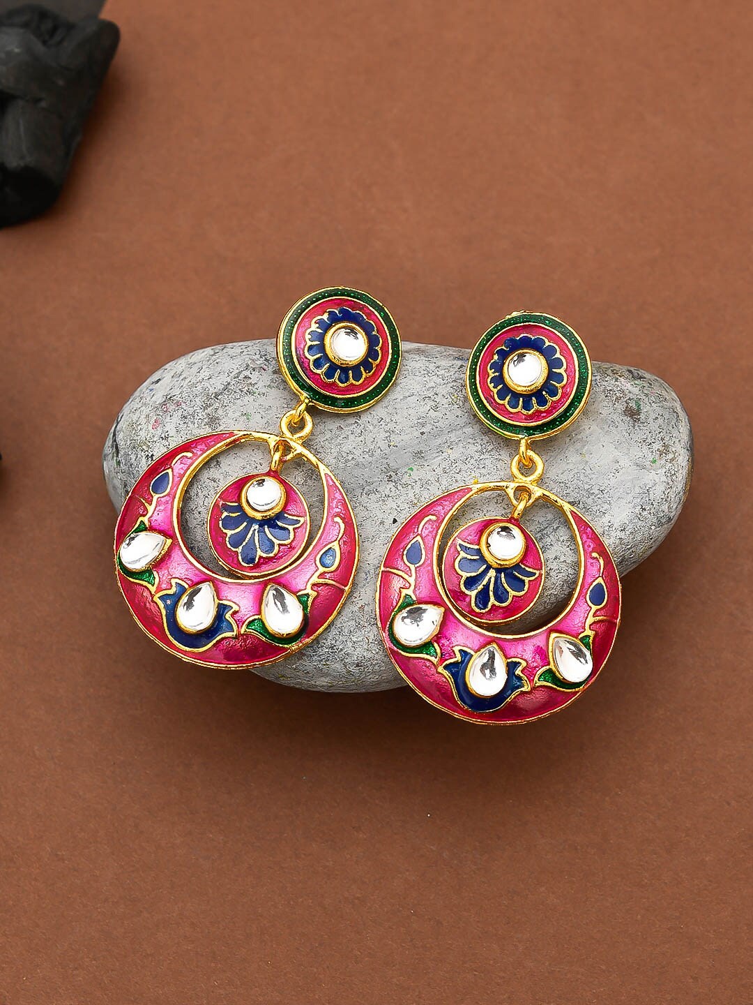 

Silvermerc Designs Gold-Toned Contemporary Drop Earrings