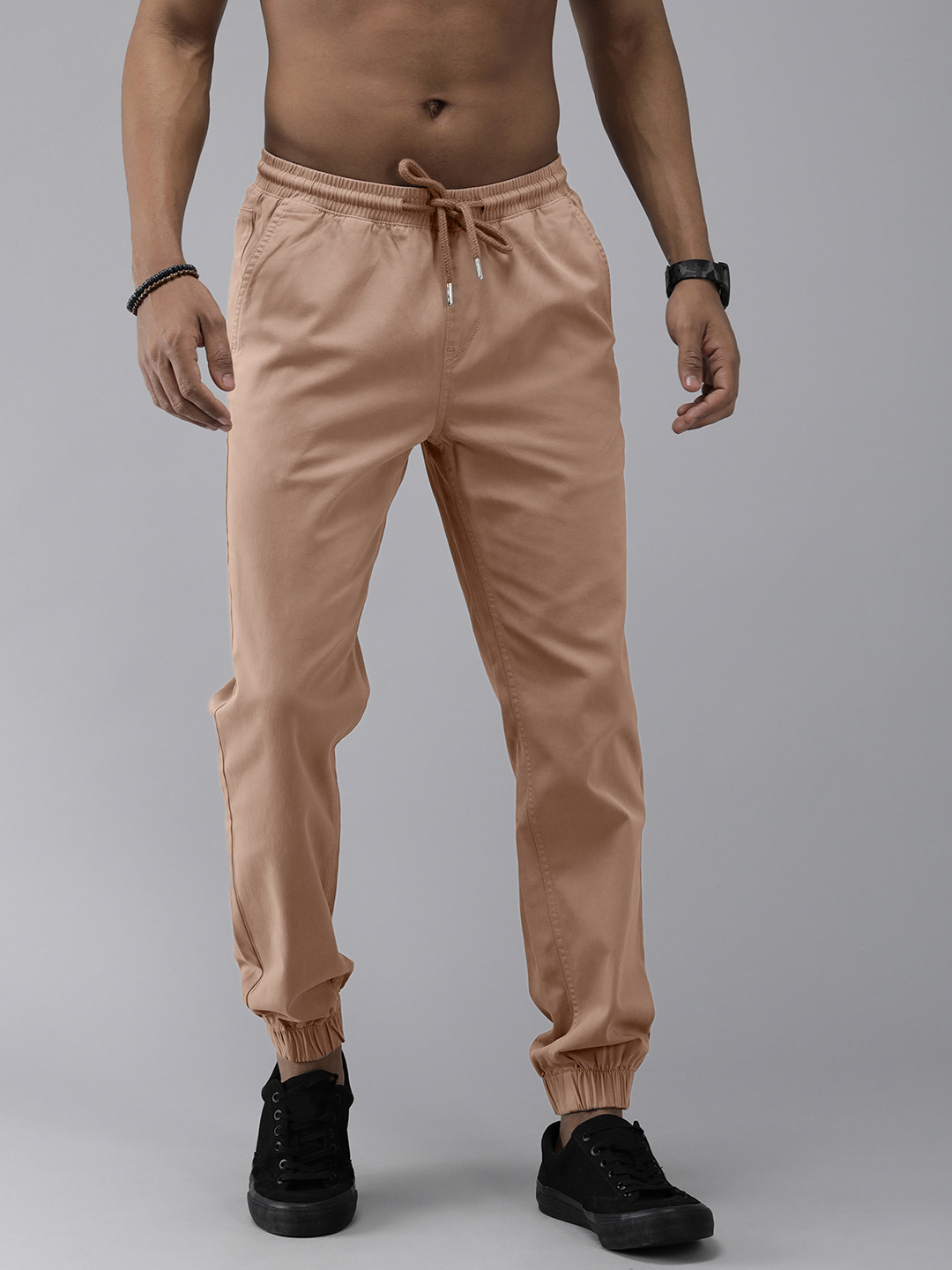 

Roadster Men Tan Brown Solid Regular Fit Joggers