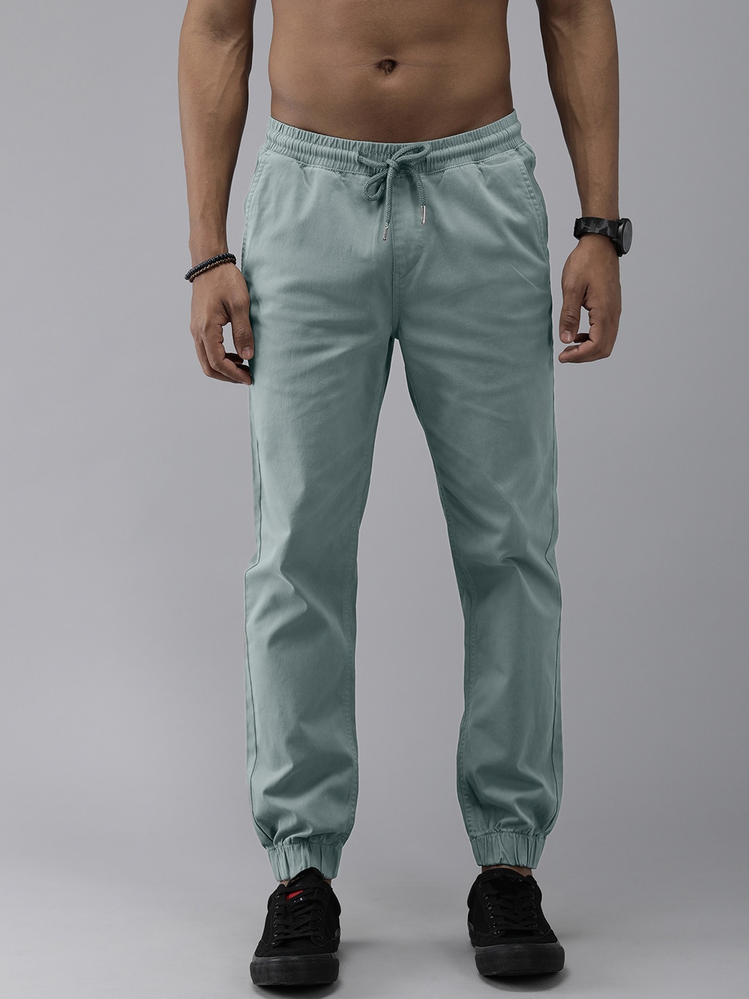 

Roadster Men Dusty Blue Solid Regular Fit Joggers