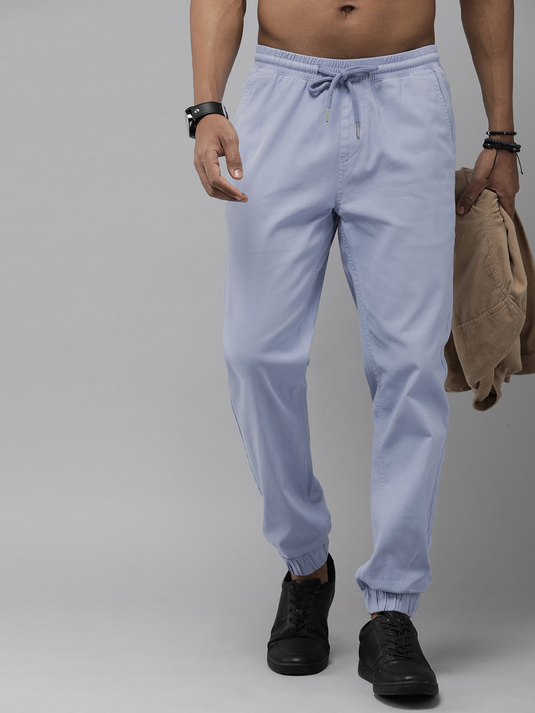 

Roadster Men Blue Solid Joggers Trousers