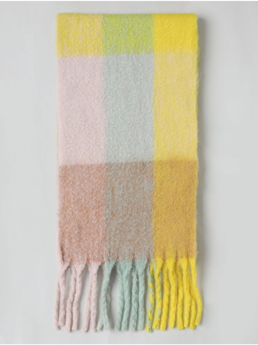 

ONLY Women Yellow & Brown Checked Scarf