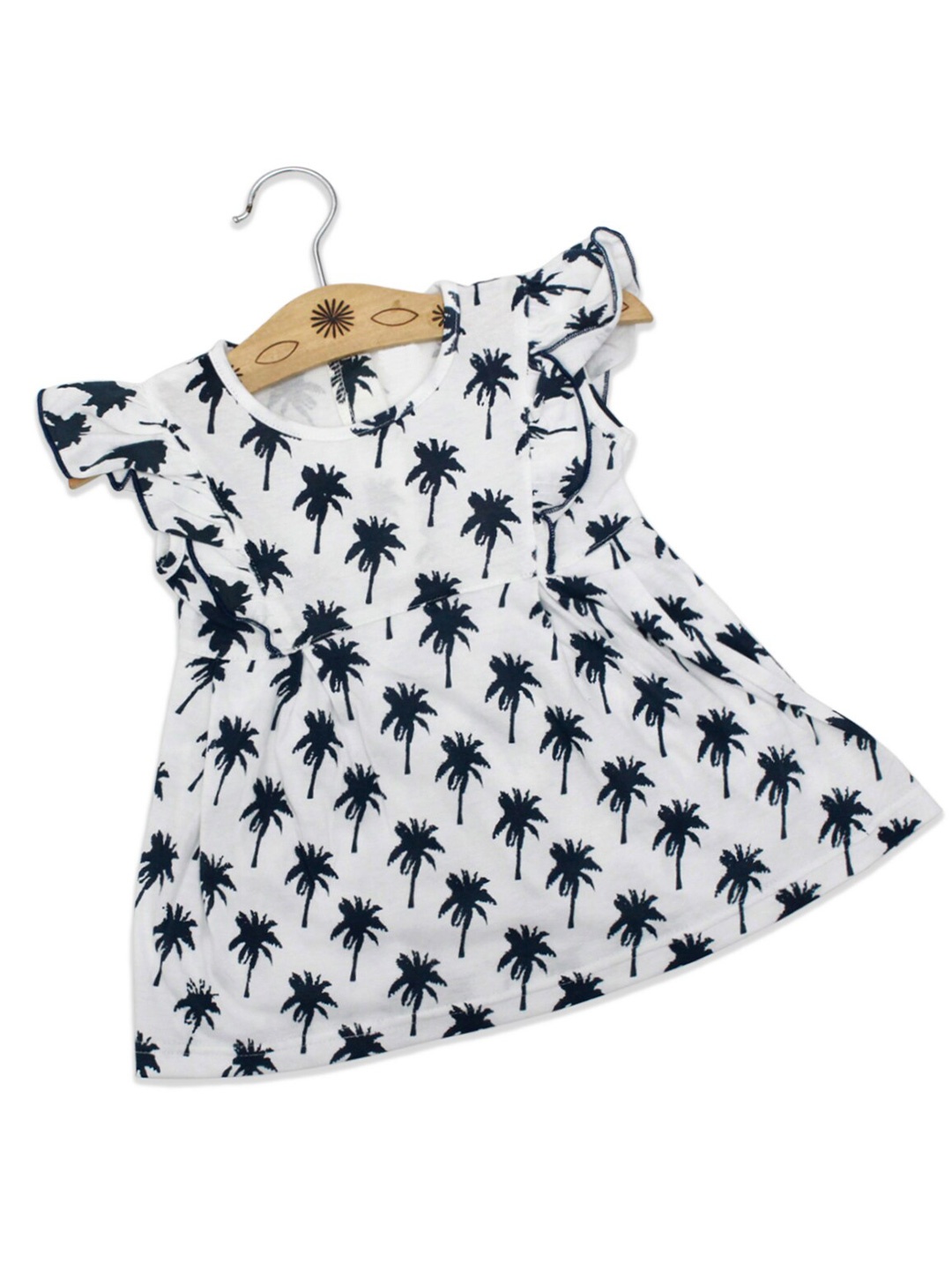 

Born Babies Girls Black & White Floral Dress