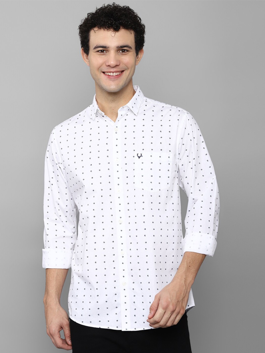 

Allen Solly Men White Slim Fit Printed Casual Shirt