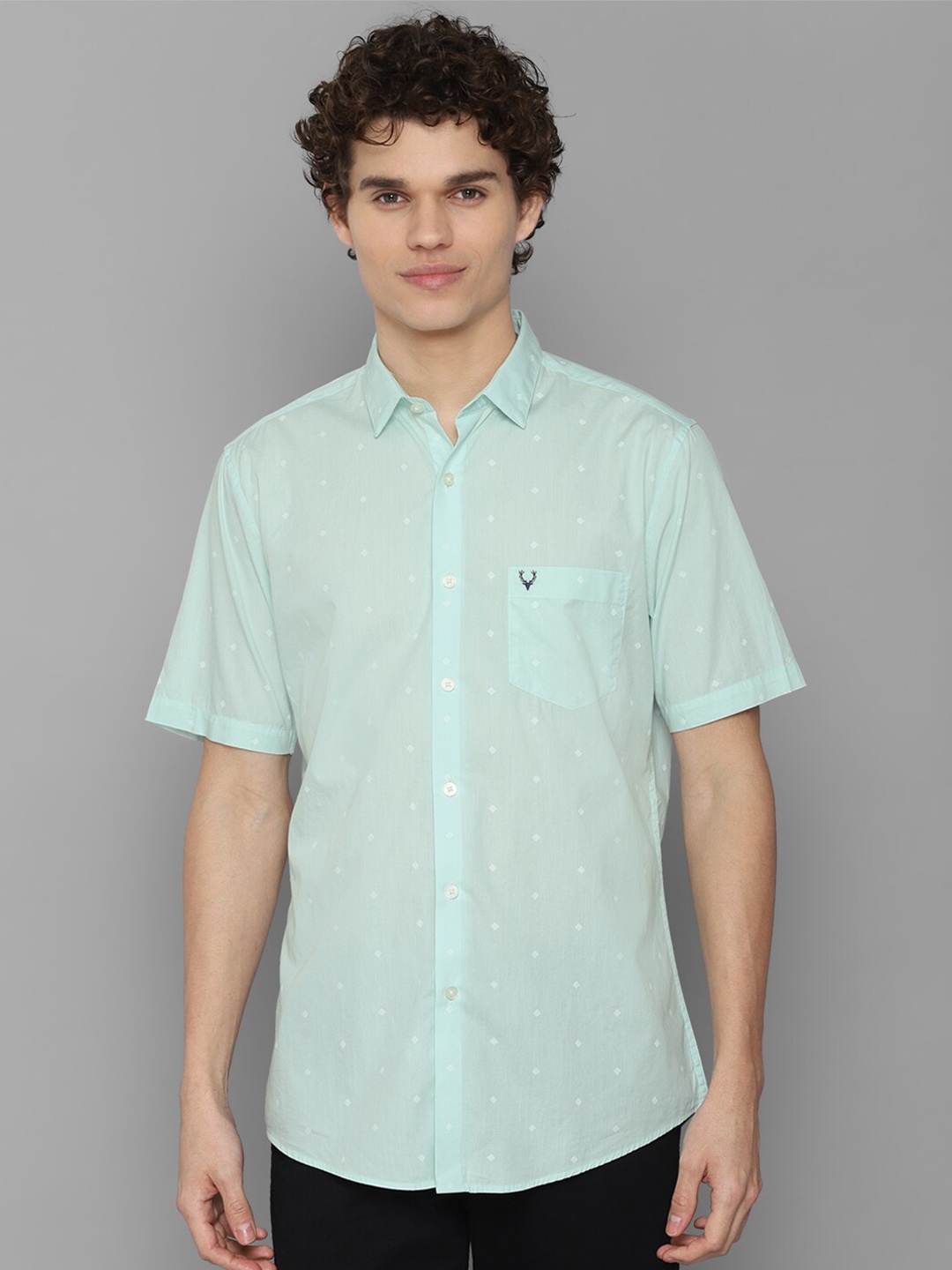 

Allen Solly Men Blue Slim Fit Printed Cotton Casual Shirt