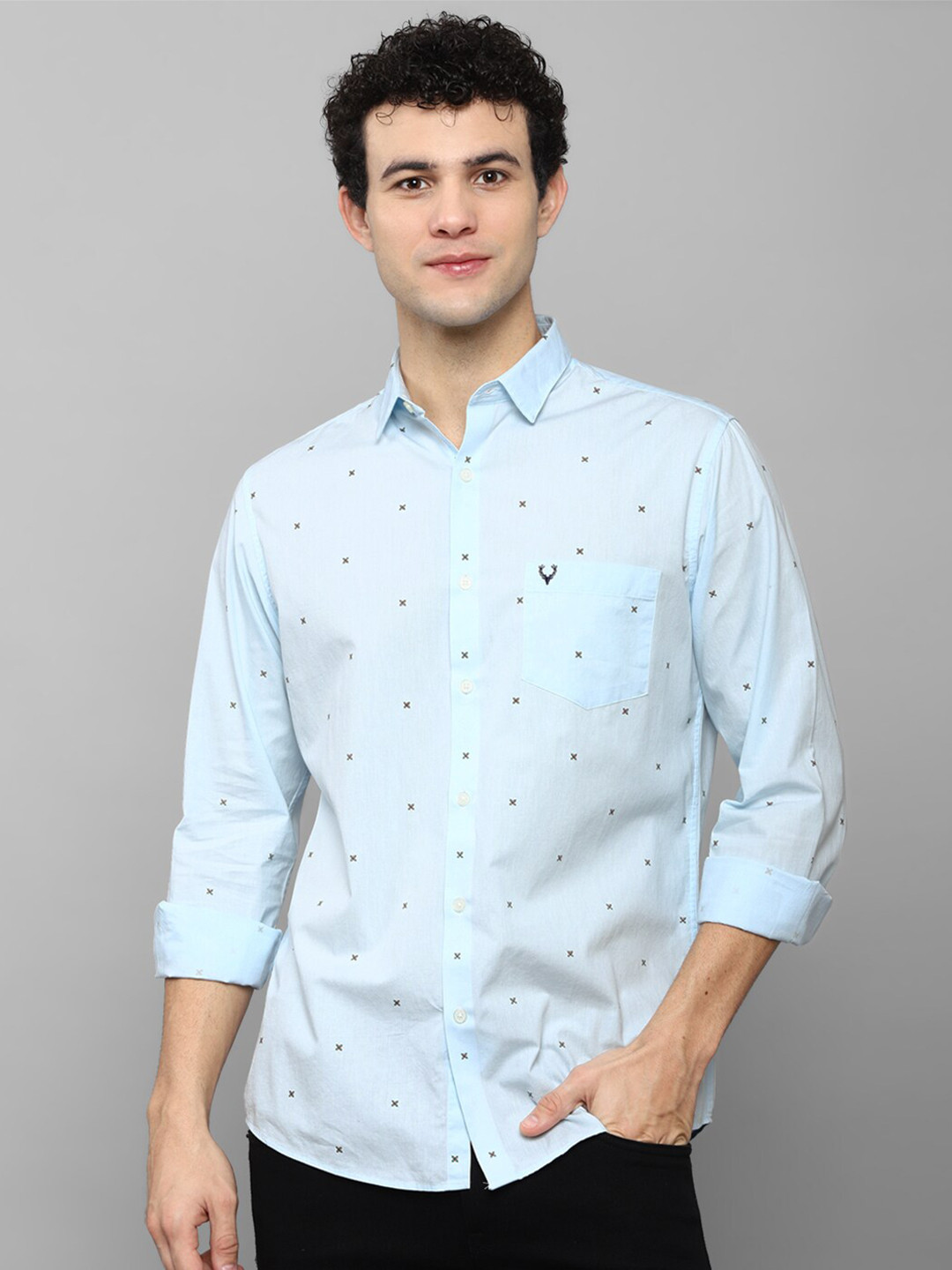 

Allen Solly Men Blue Slim Fit Printed Casual Shirt