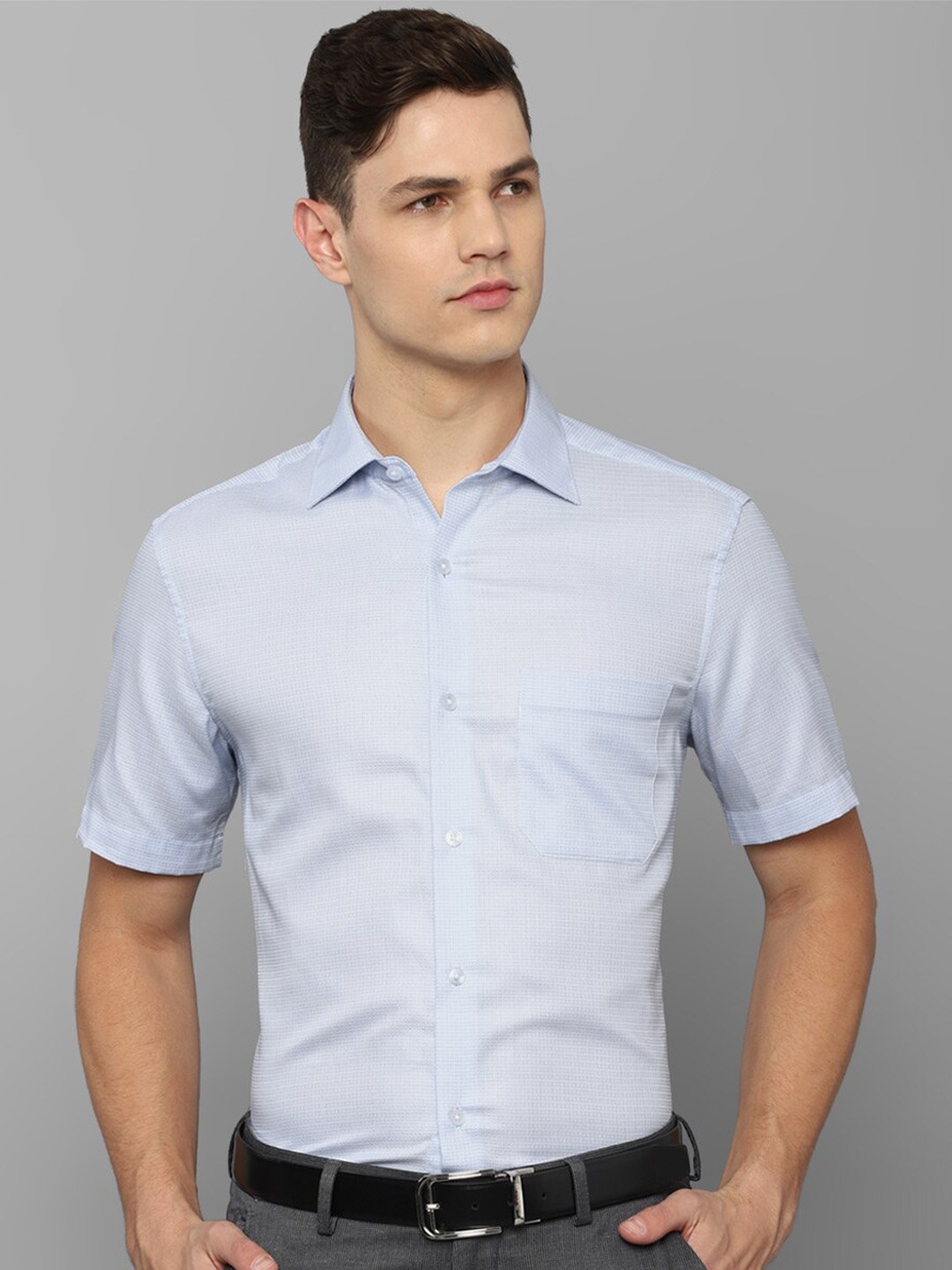 

Louis Philippe Men Blue Pure Cotton Formal Shirt