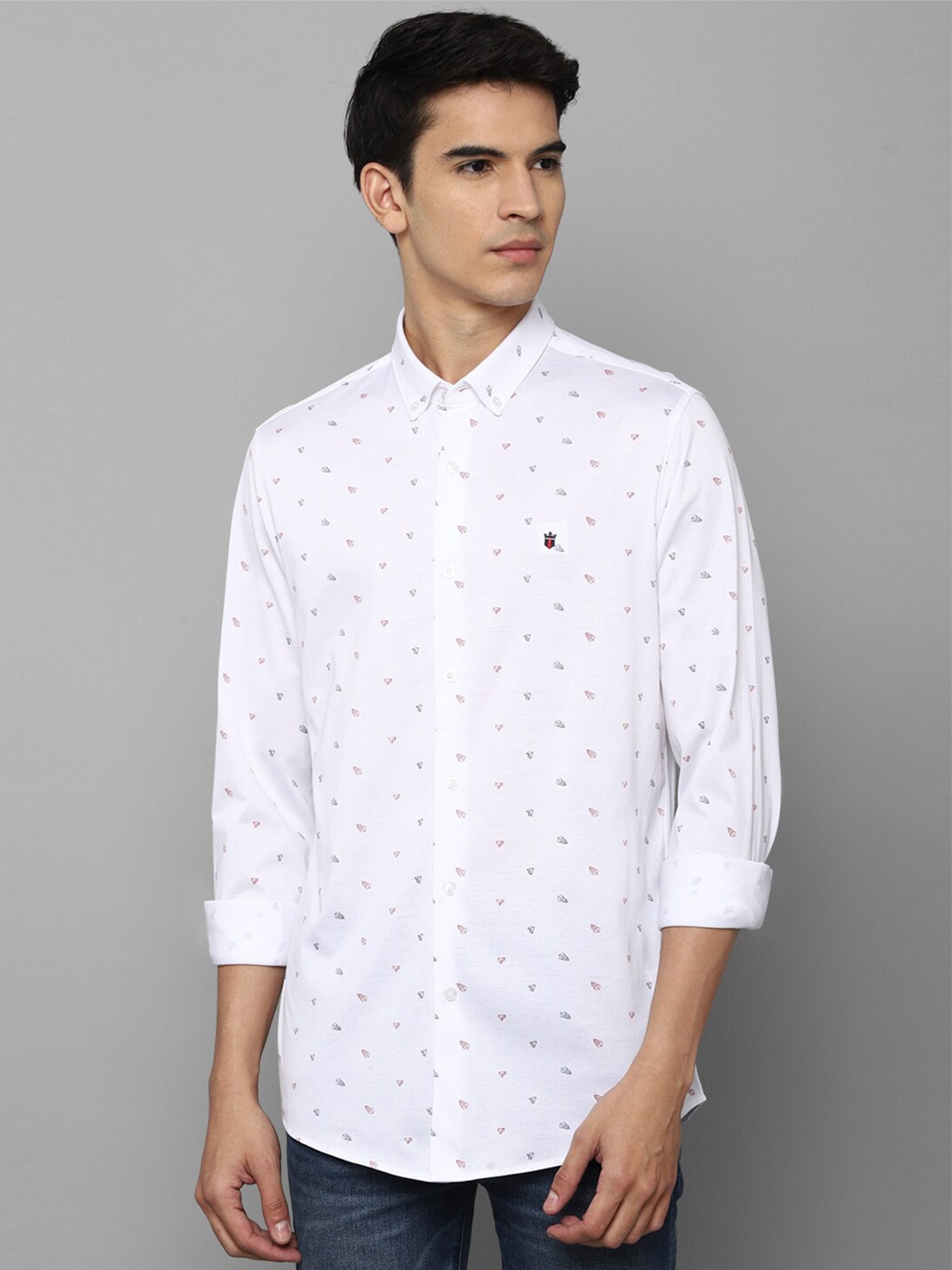 

Louis Philippe Jeans Men White Slim Fit Printed Casual Shirt