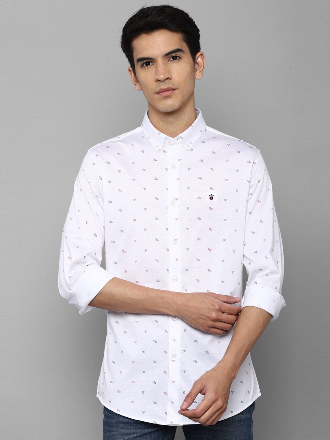

Louis Philippe Jeans Men White Slim Fit Printed Casual Shirt