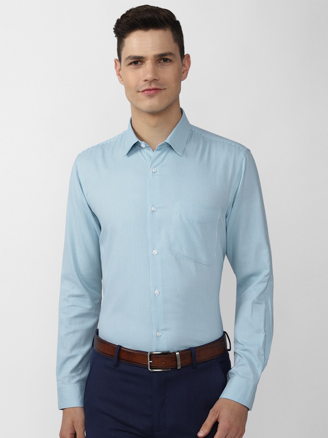 

Peter England Men Blue Formal Shirt