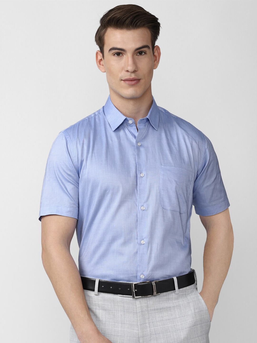 

Peter England Men Blue Formal Shirt