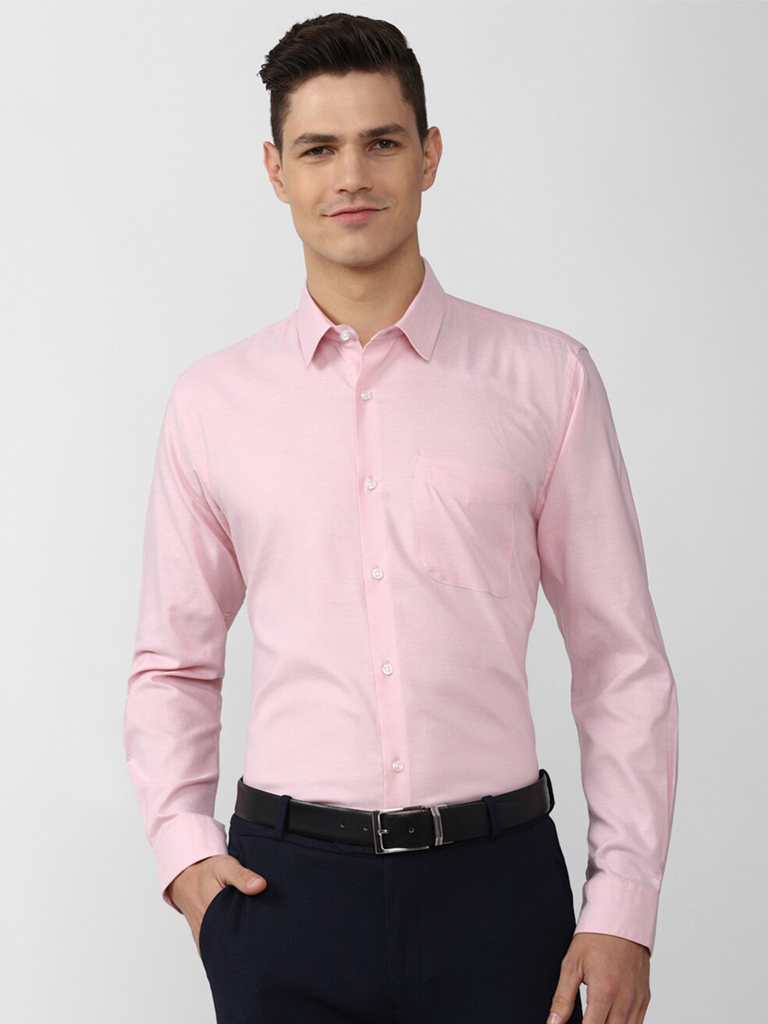 

Peter England Men Pink Pure Cotton Formal Shirt