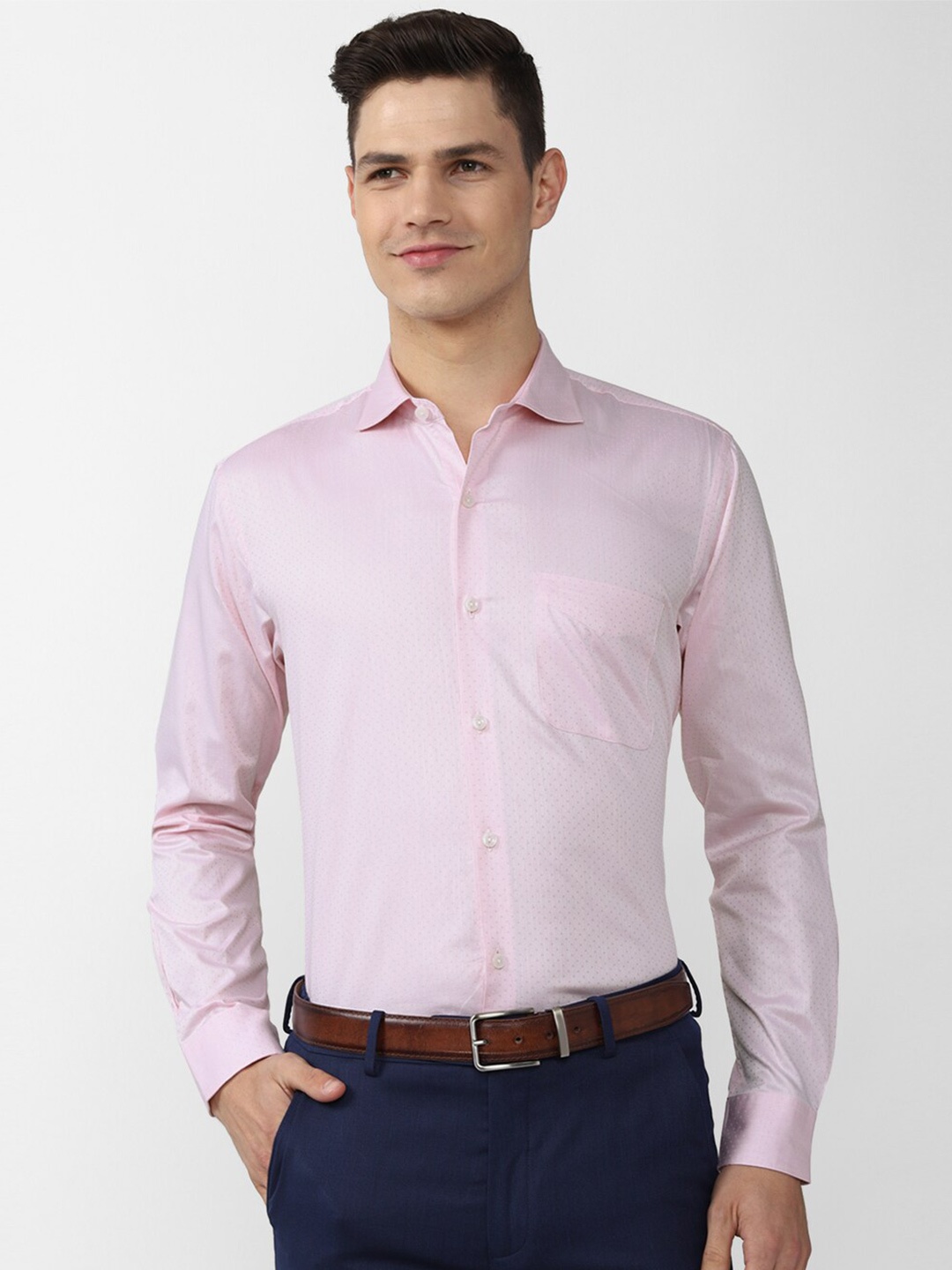 

Peter England Elite Men Pink Formal Shirt