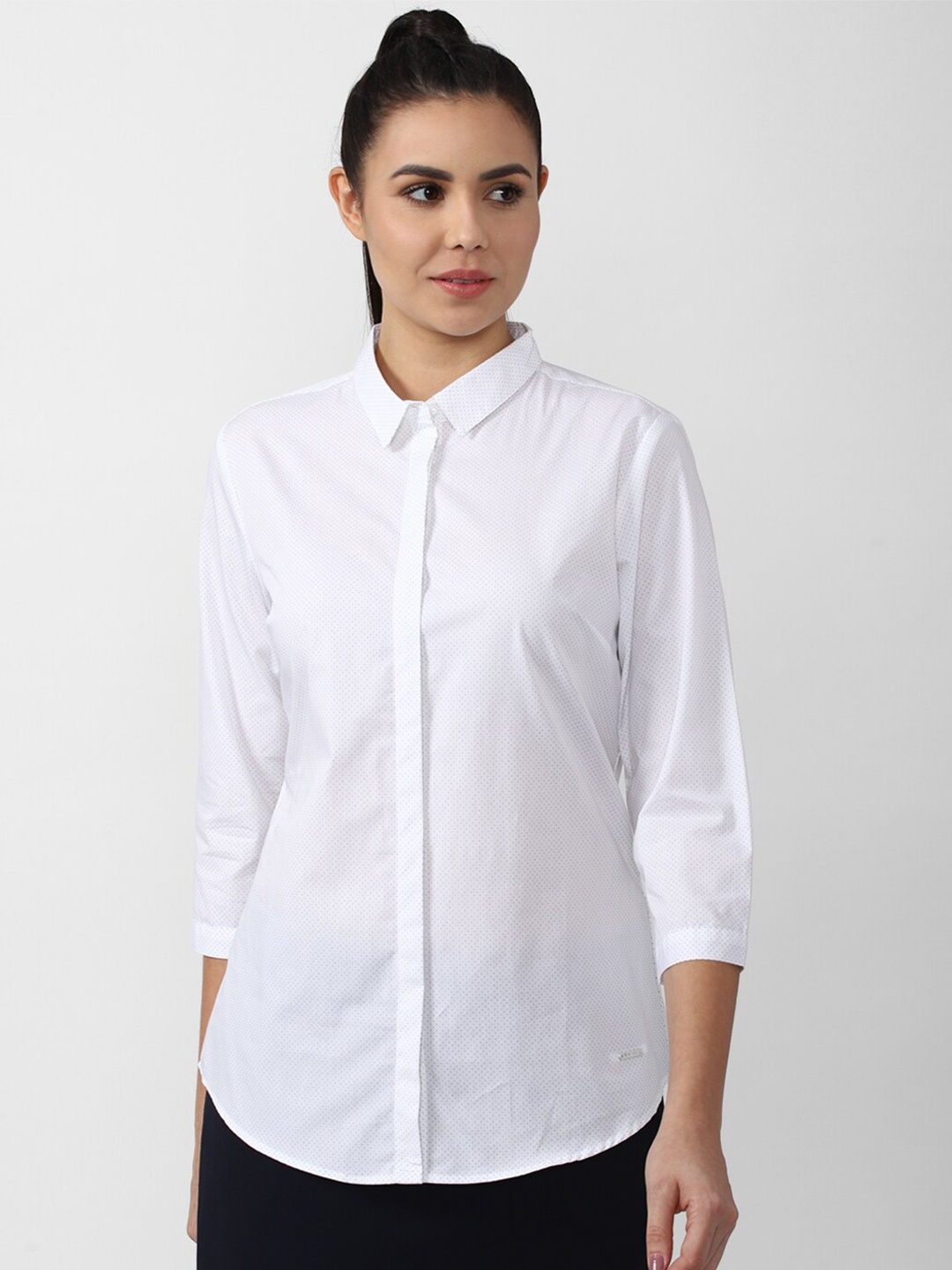 

Van Heusen Woman Printed Pure Cotton Formal Shirt, White