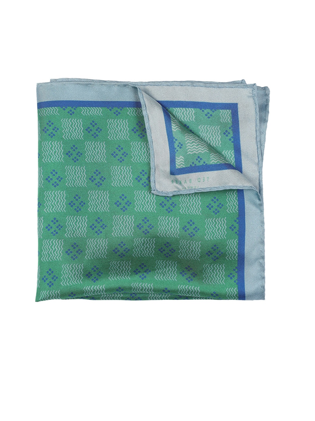 

Ted Baker Men Green & Blue Printed Silk Pocket Squares