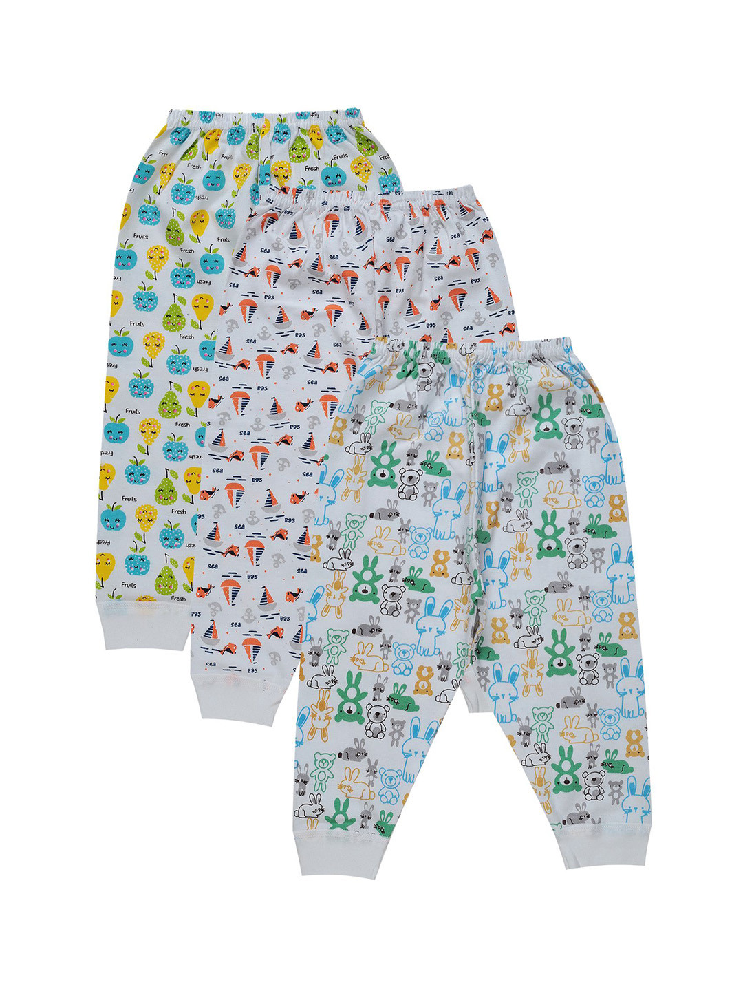 

Bodycare Kids Girls Pack of 3 Printed Cotton Lounge Pants, White
