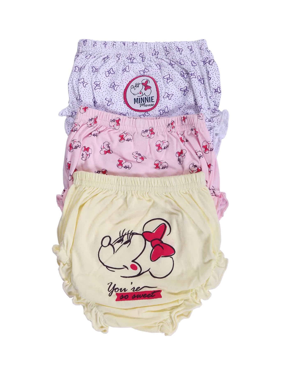 

Bodycare Infant Girls Pack Of 3 Assorted Minnie & Friends Hipster Cotton Briefs