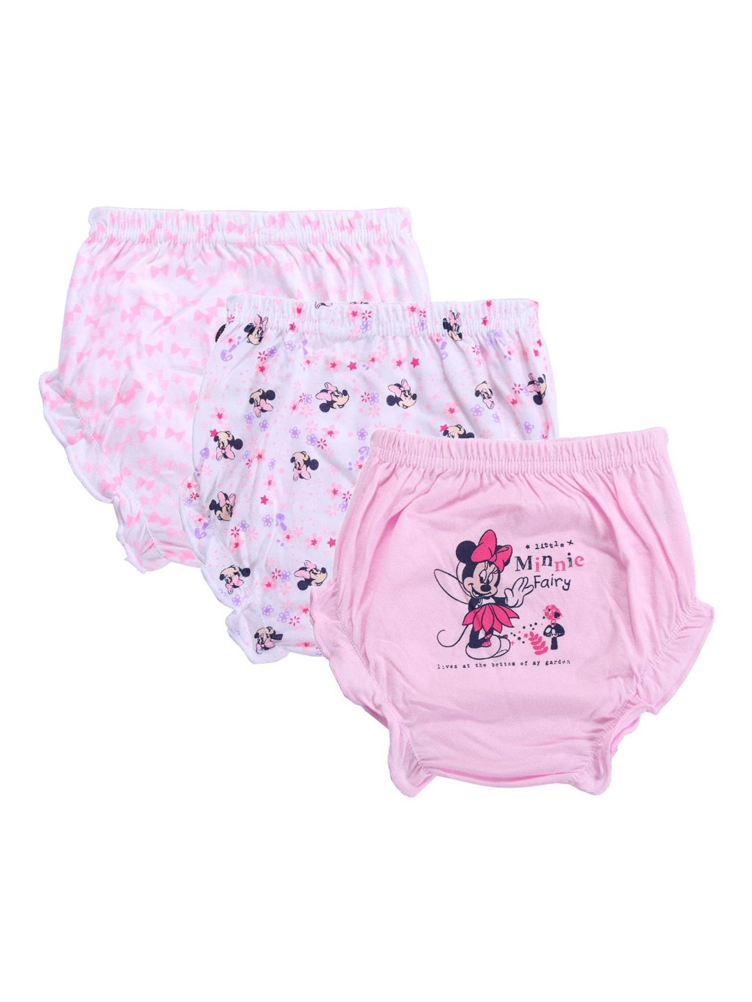 

Bodycare Kids Girls Pack Of 3 Cotton Minnie Mouse Mid-Rise Basic Briefs, Assorted