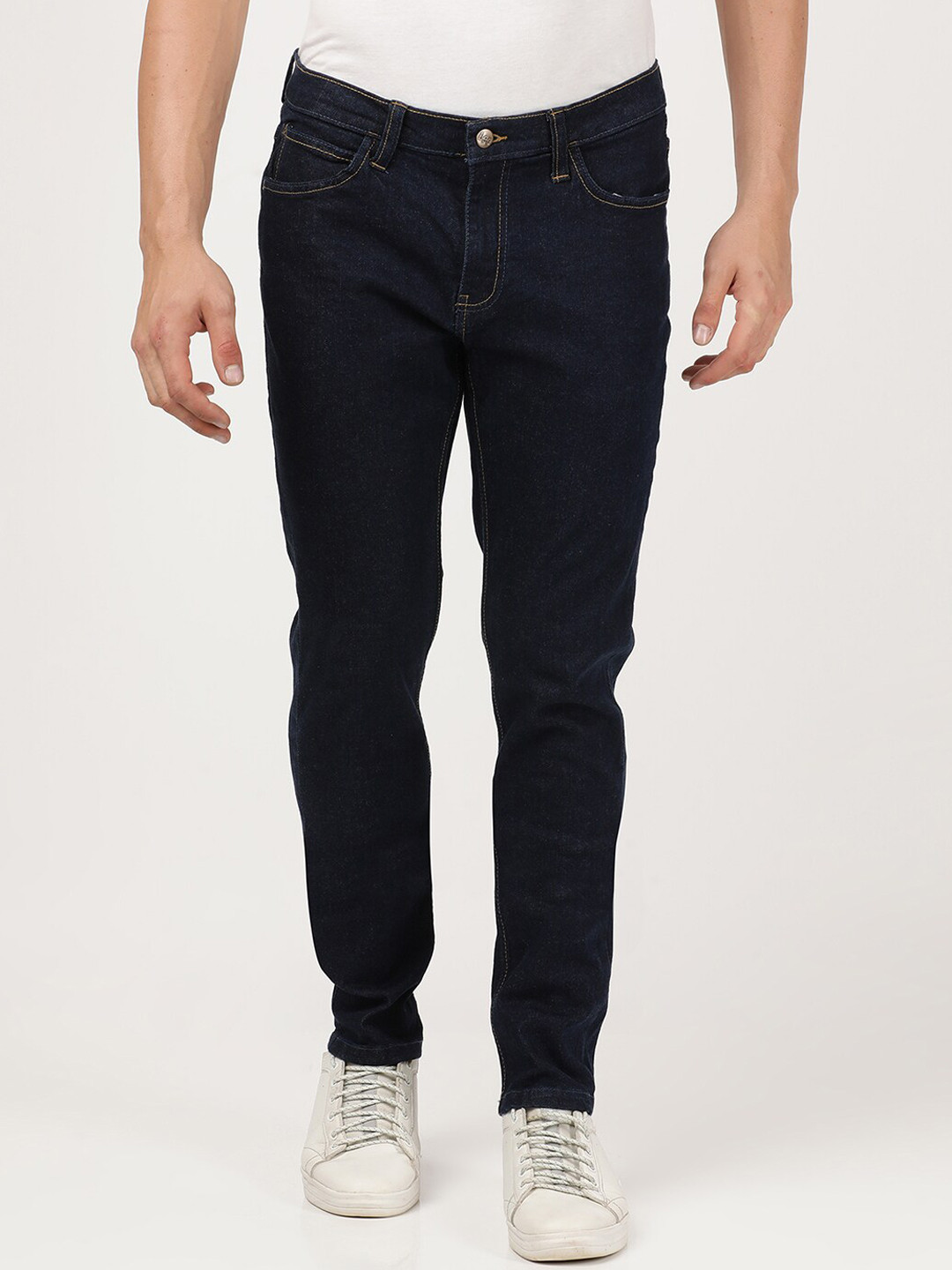 

Lee Men Blue Skinny Fitted Mid-Rise Jeans