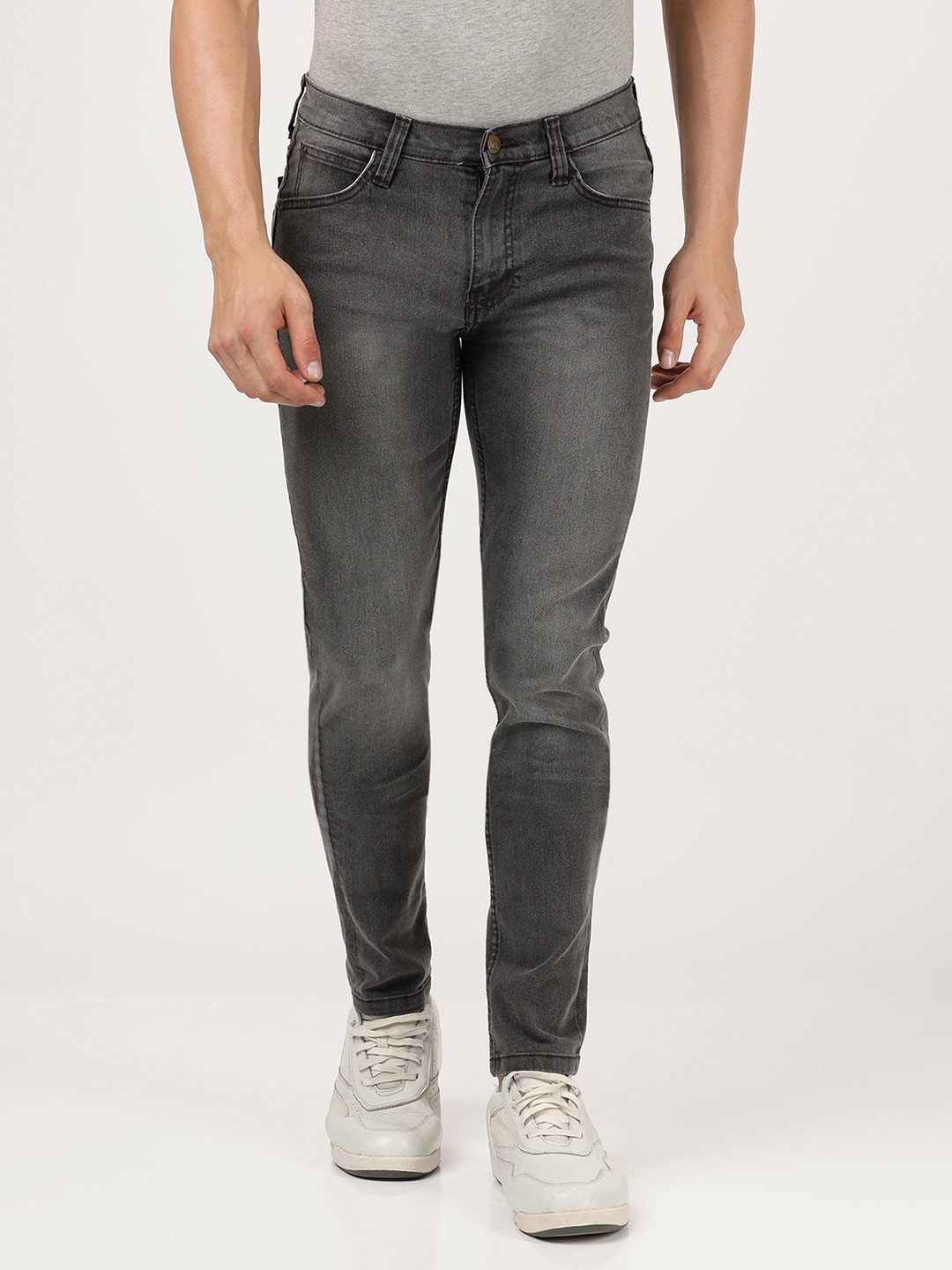 

Lee Men Grey Skinny Fit Mid-Rise Jeans