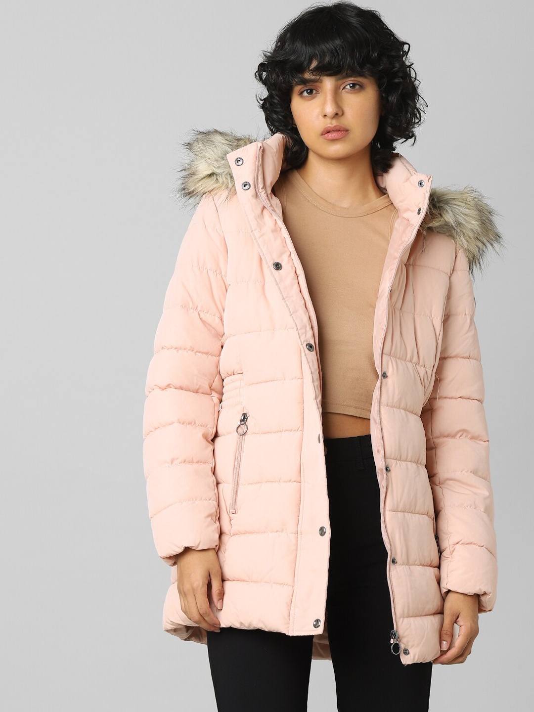 

ONLY Women Rose Pink Longline Parka Jacket