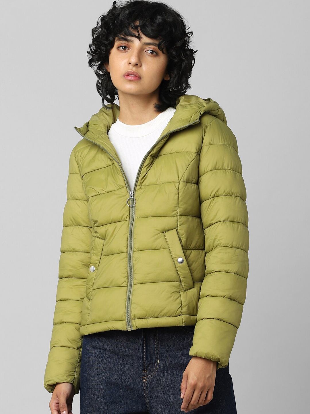 

ONLY Women Green Puffer Jacket