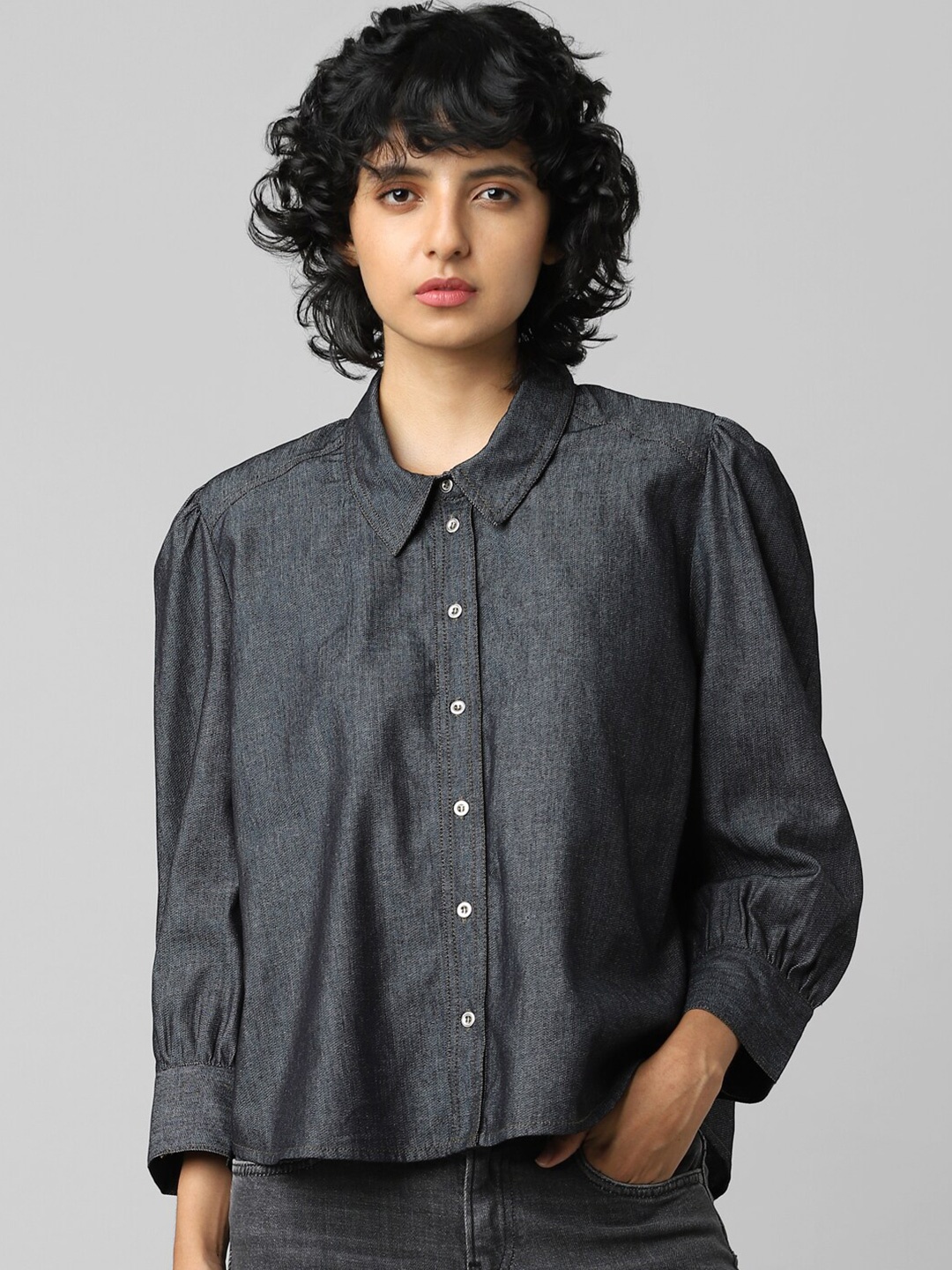 

ONLY Women Blue Casual Shirt