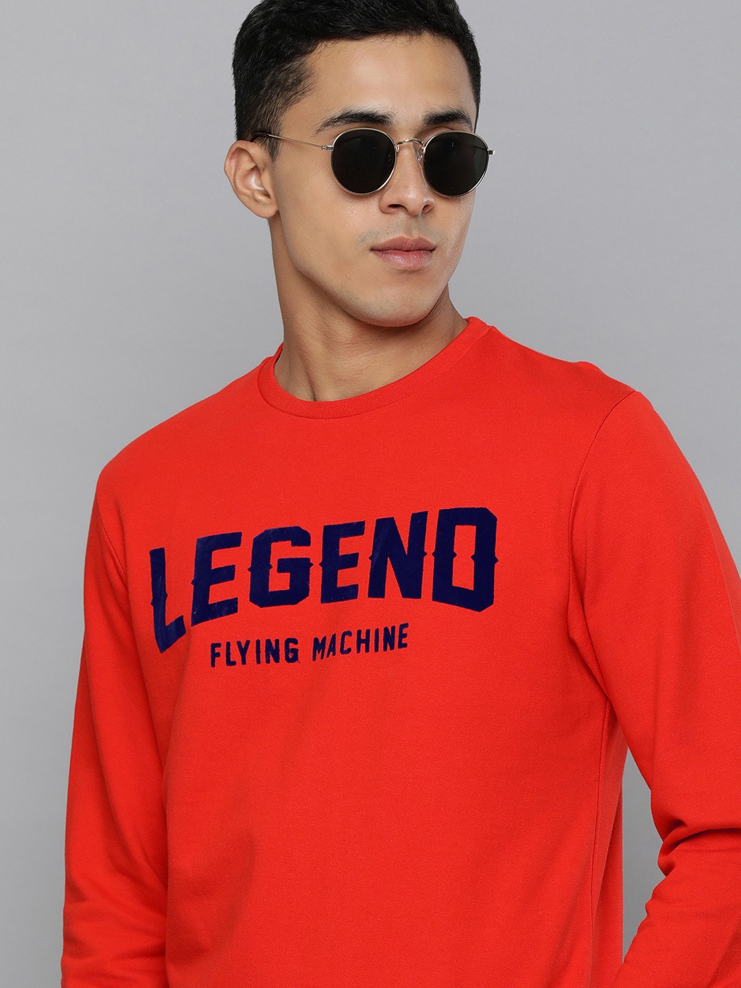 

Flying Machine Men Orange Printed Sweatshirt