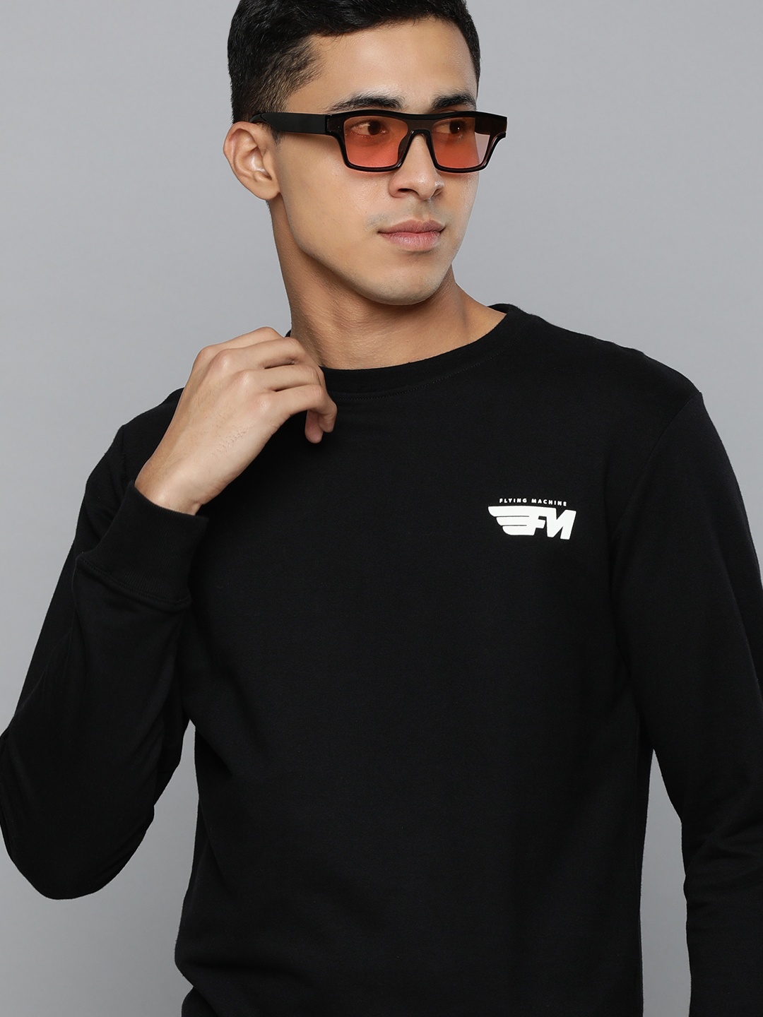 

Flying Machine Men Black Sweatshirt