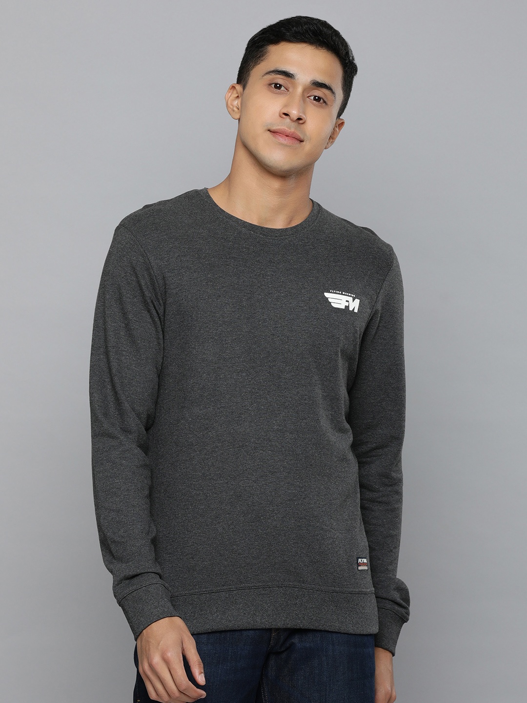 

Flying Machine Men Grey Sweatshirt