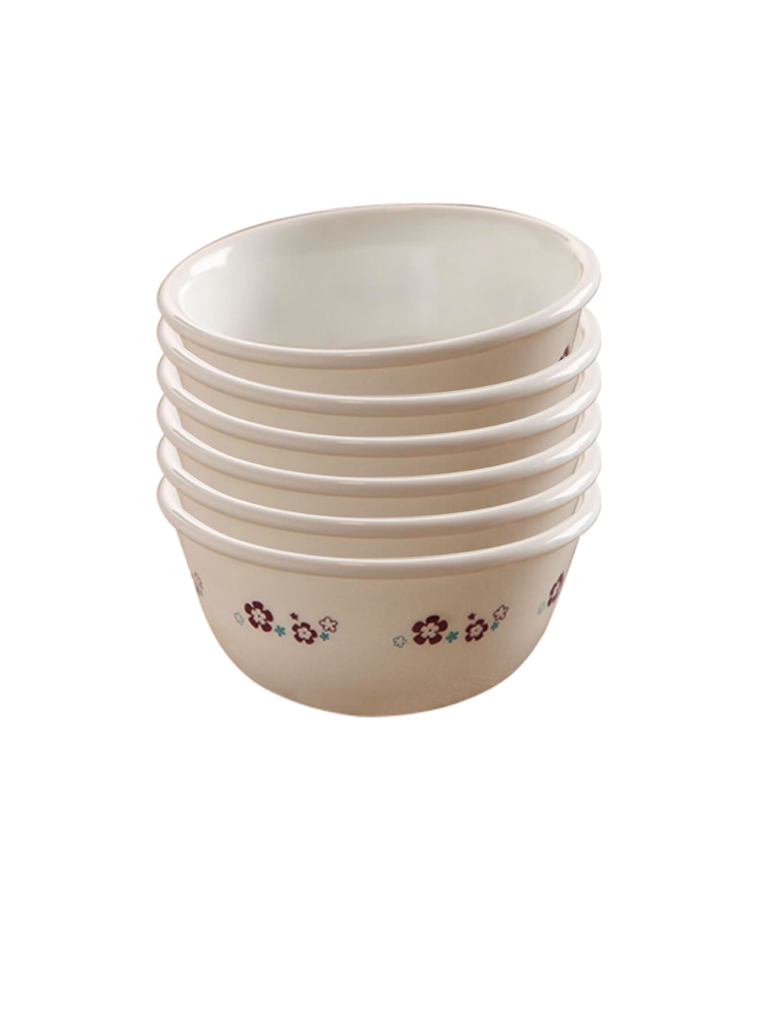 

Corelle Livingware Florets White Set of 6 Glass Printed Katoris