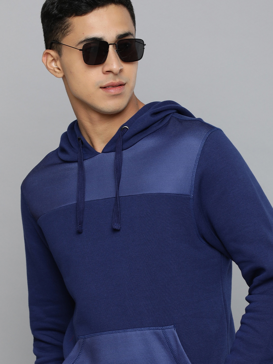 

Flying Machine Men Blue Hooded Sweatshirt