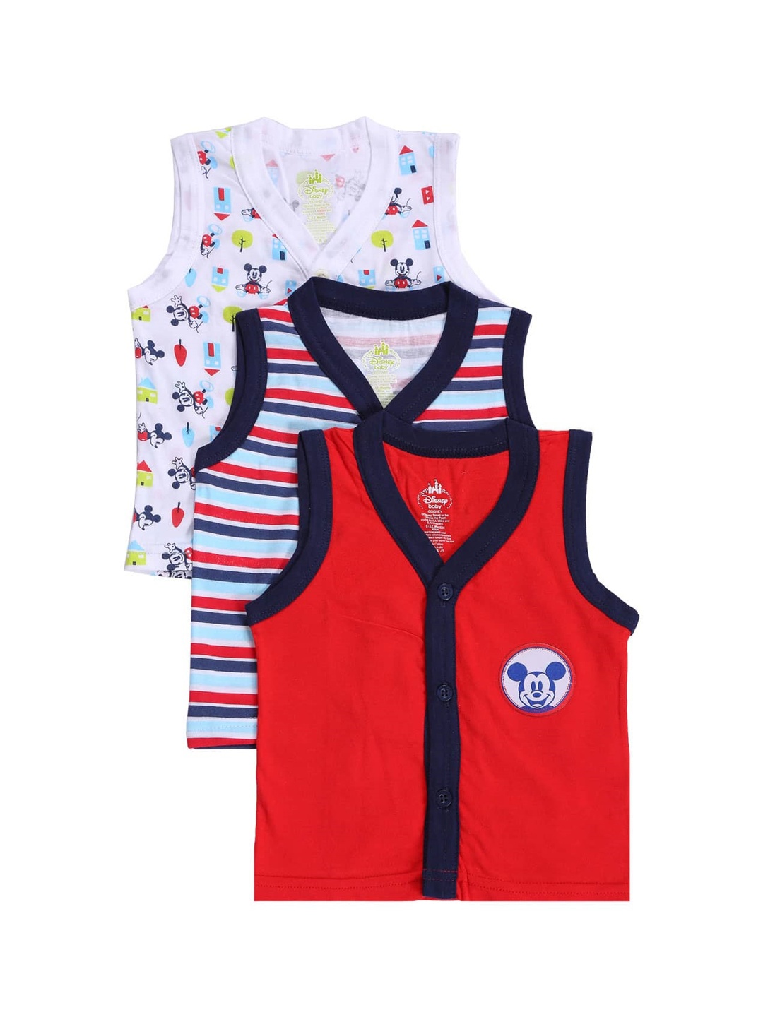 

Bodycare Kids Boys Pack Of 3 Assorted Mickey Mouse Innerwear Vests
